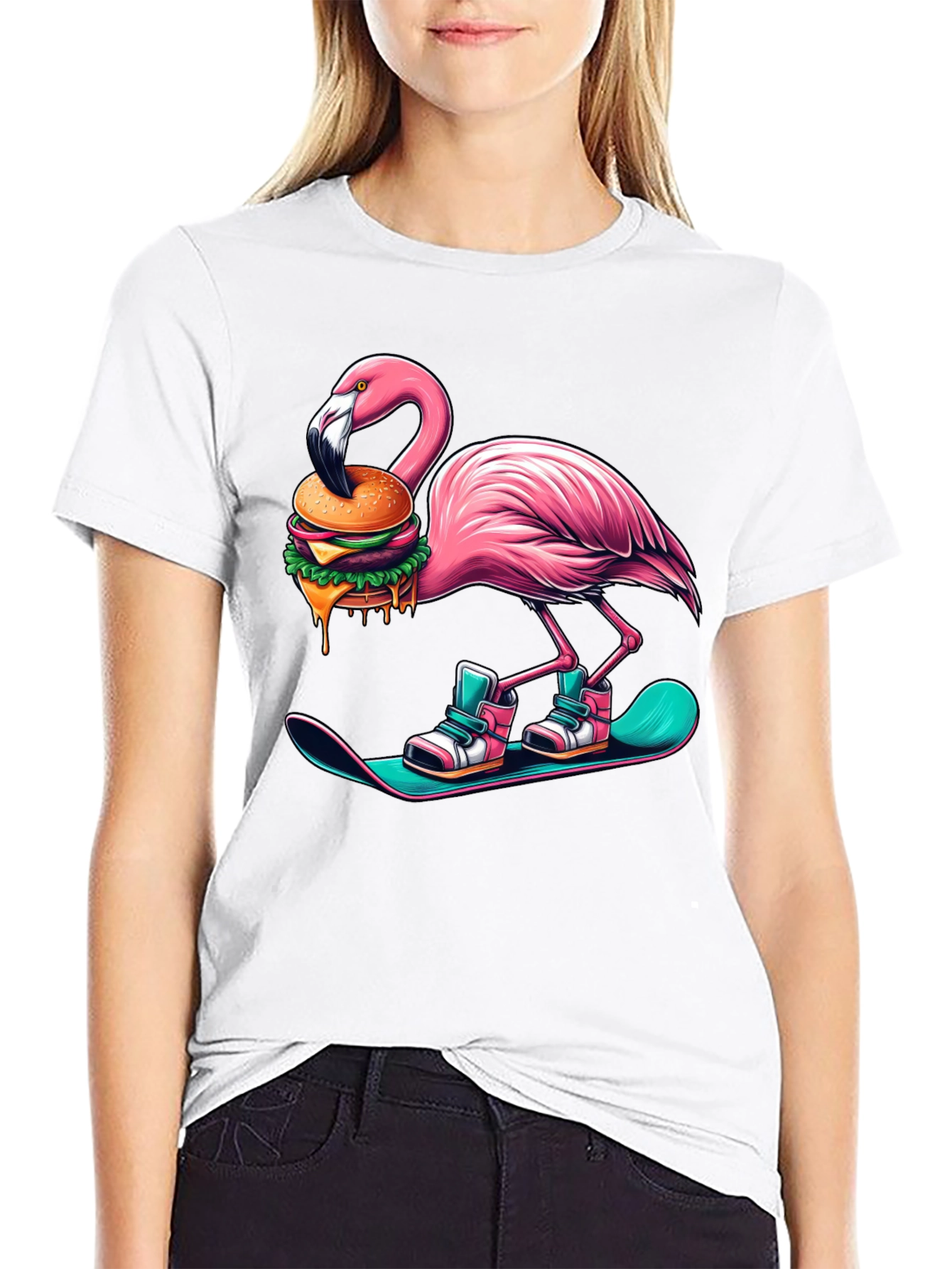 Flamingo Burger Snowboard T-Shirt