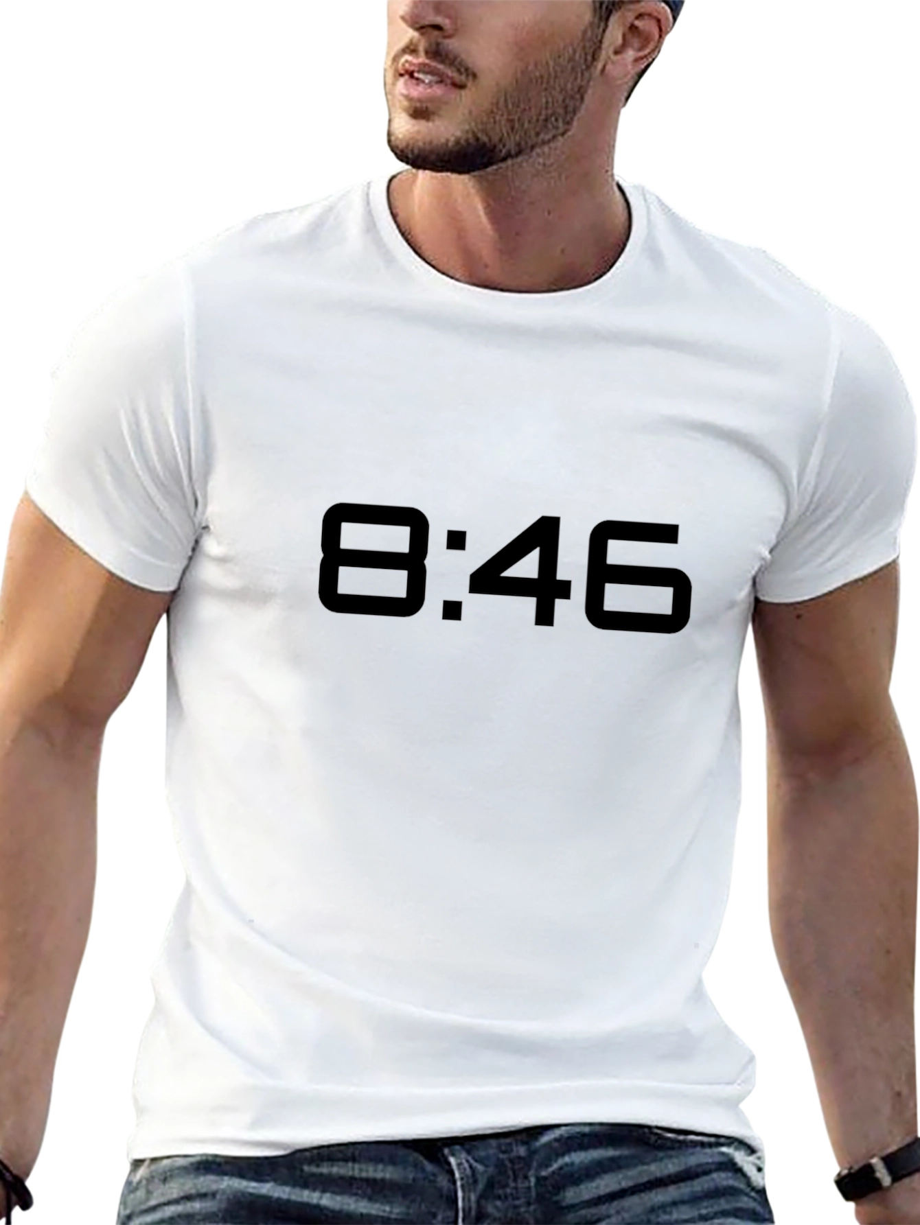 8:46 Black Graphic Tee - Bold Style