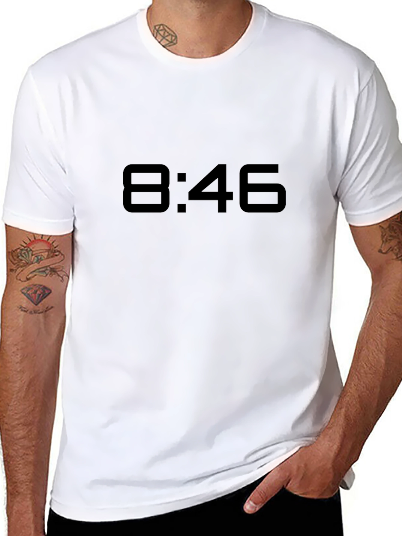 8:46 Black Graphic Tee - Bold Style