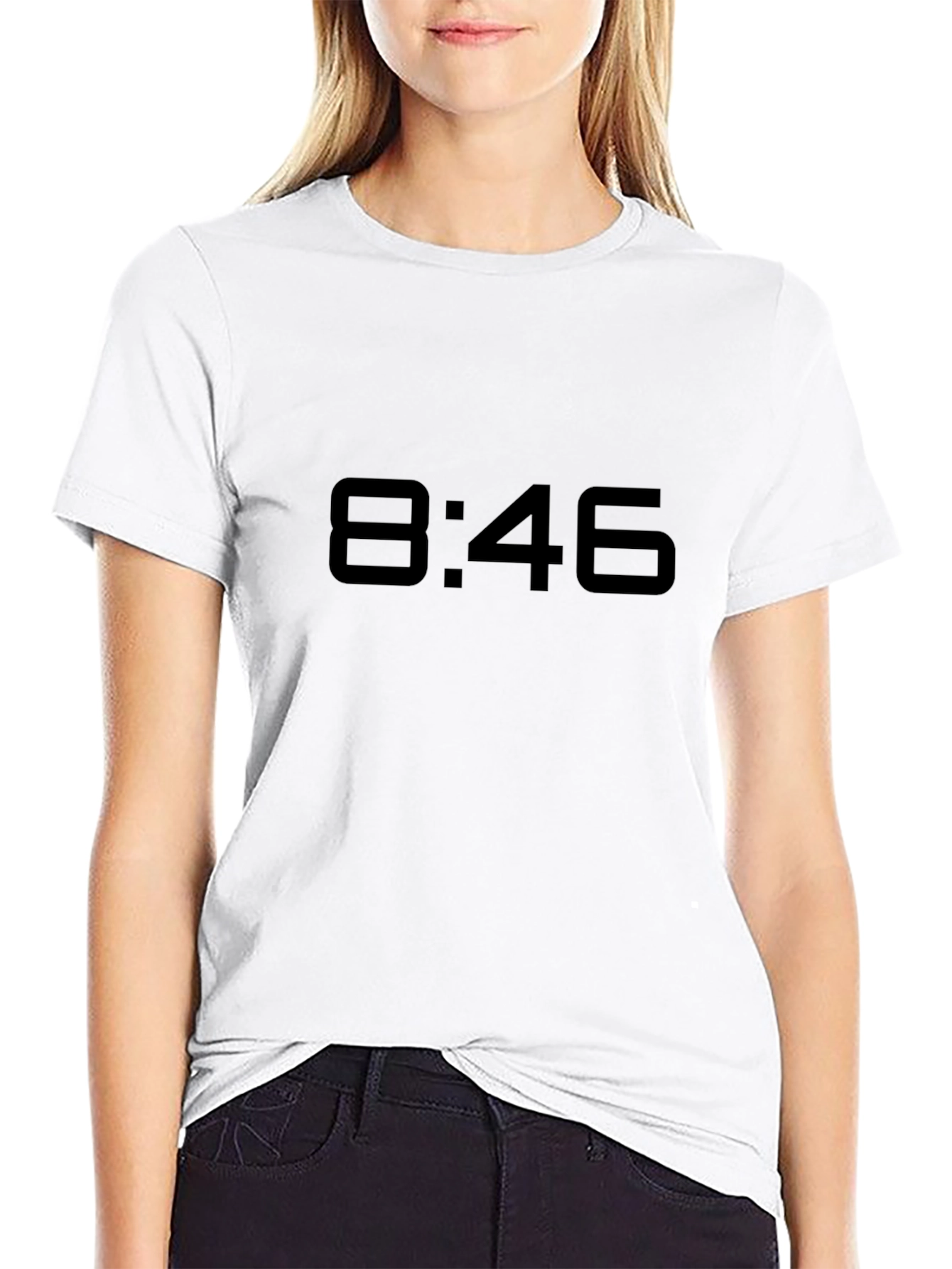8:46 Black Graphic Tee - Bold Style