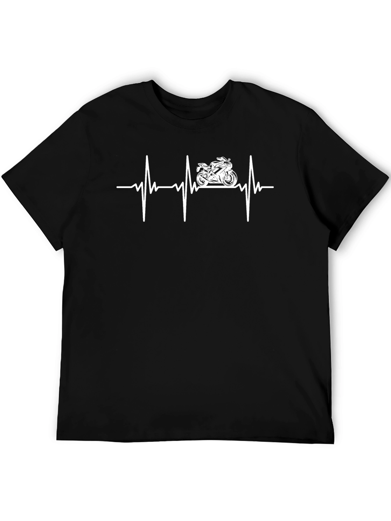Motorcycle Heartbeat Graphic Tee - Ride On!