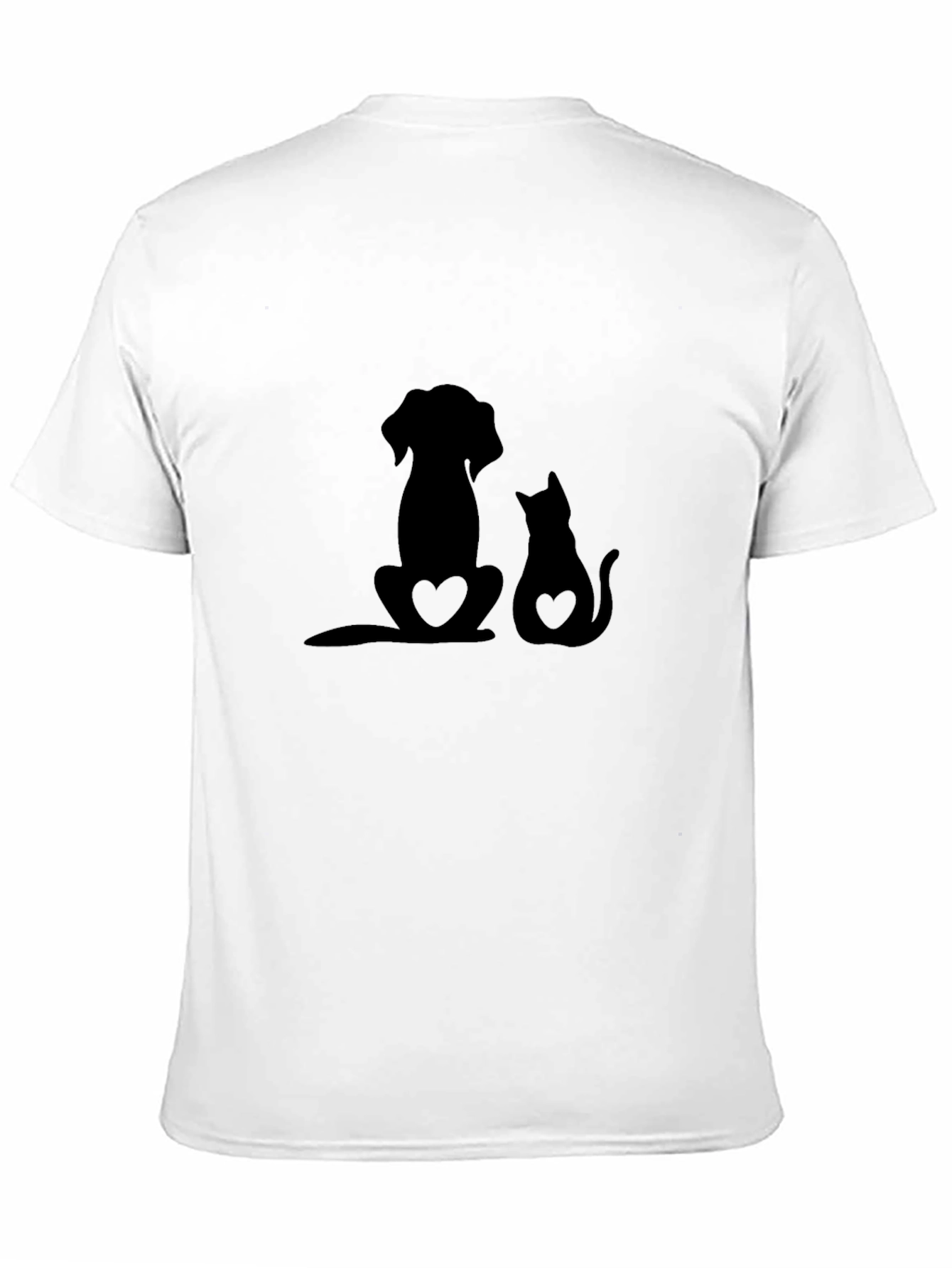 Dog & Cat Love Black T-Shirt