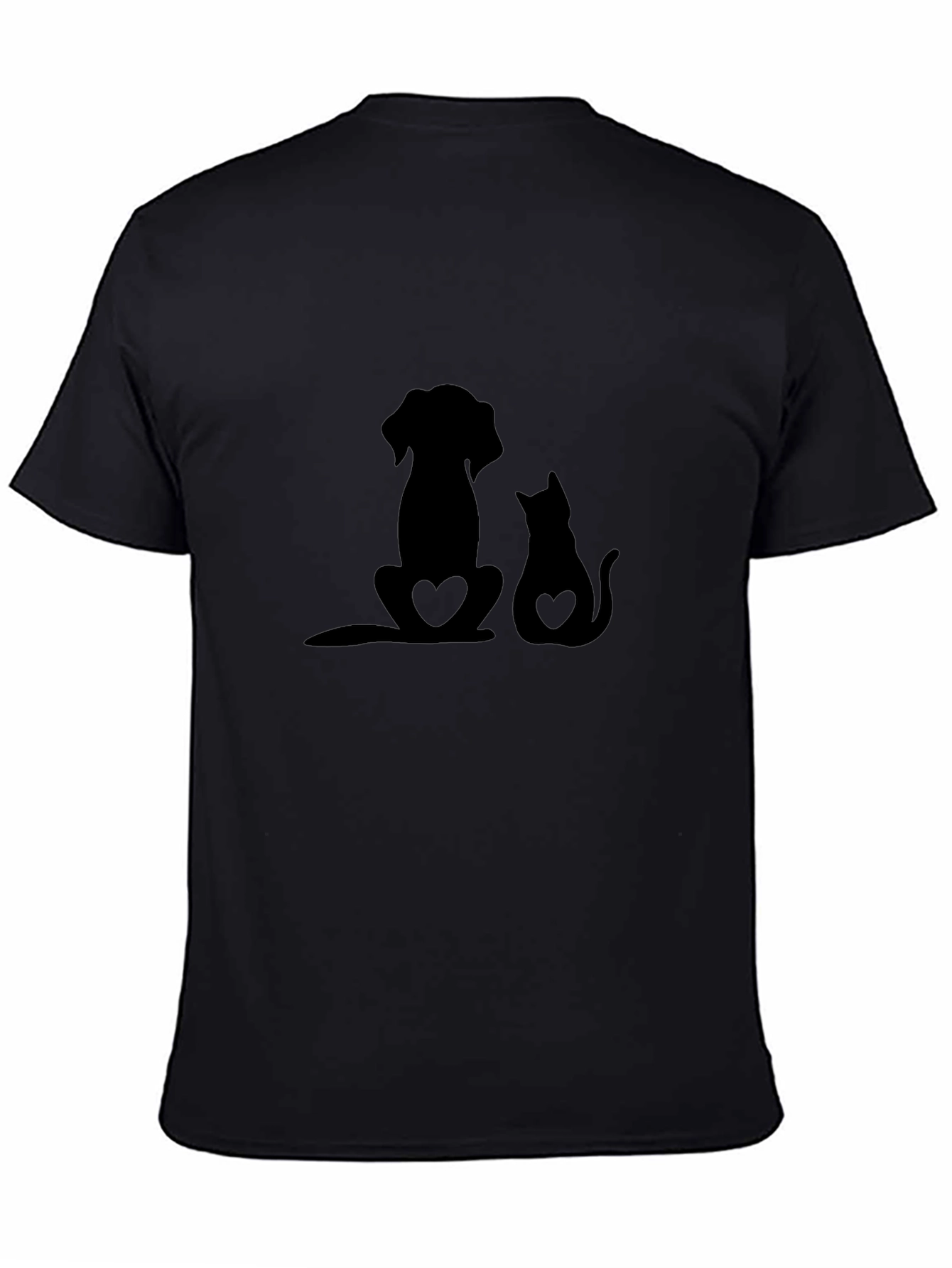 Dog & Cat Love Black T-Shirt
