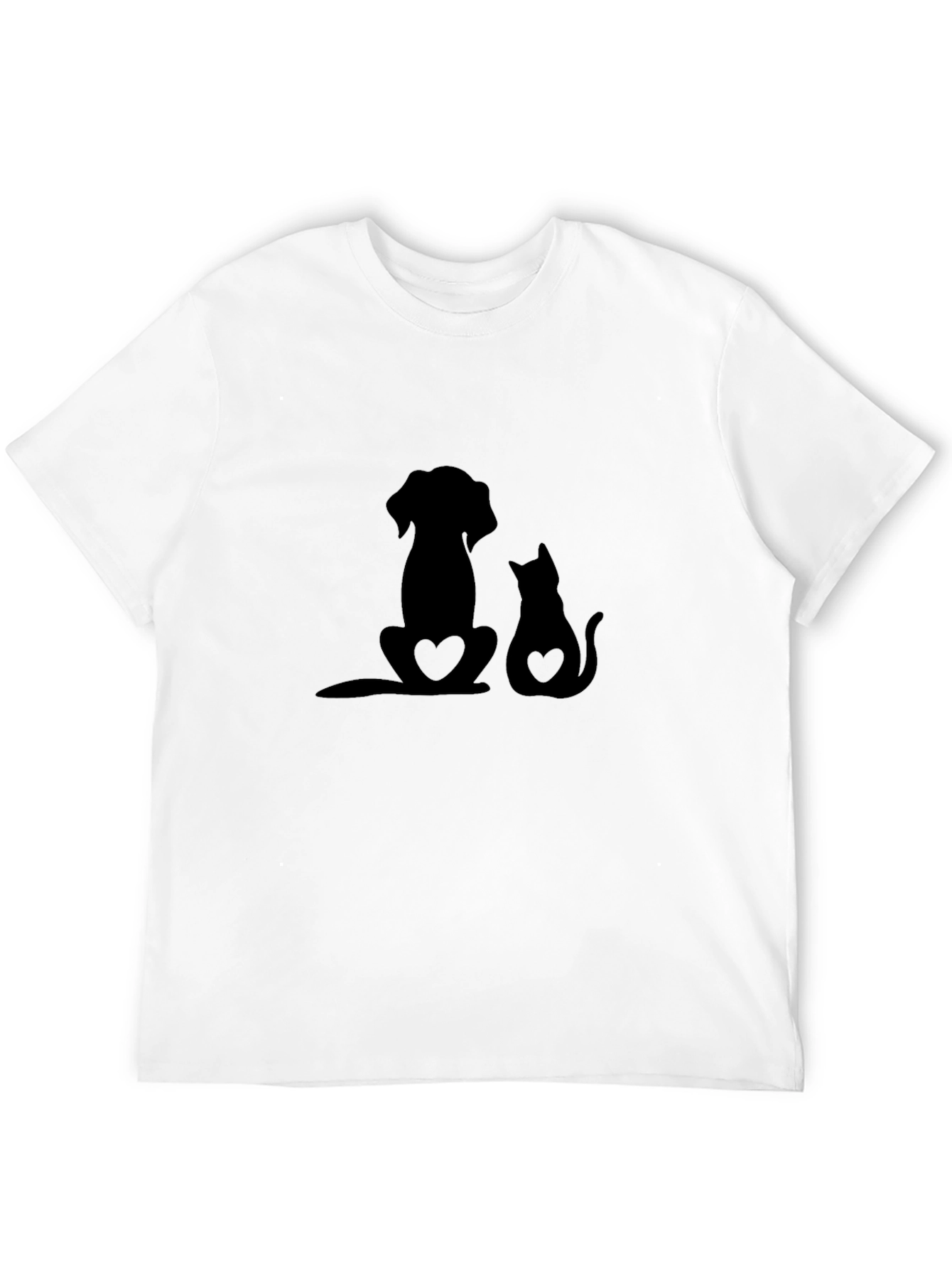 Dog & Cat Love Black T-Shirt