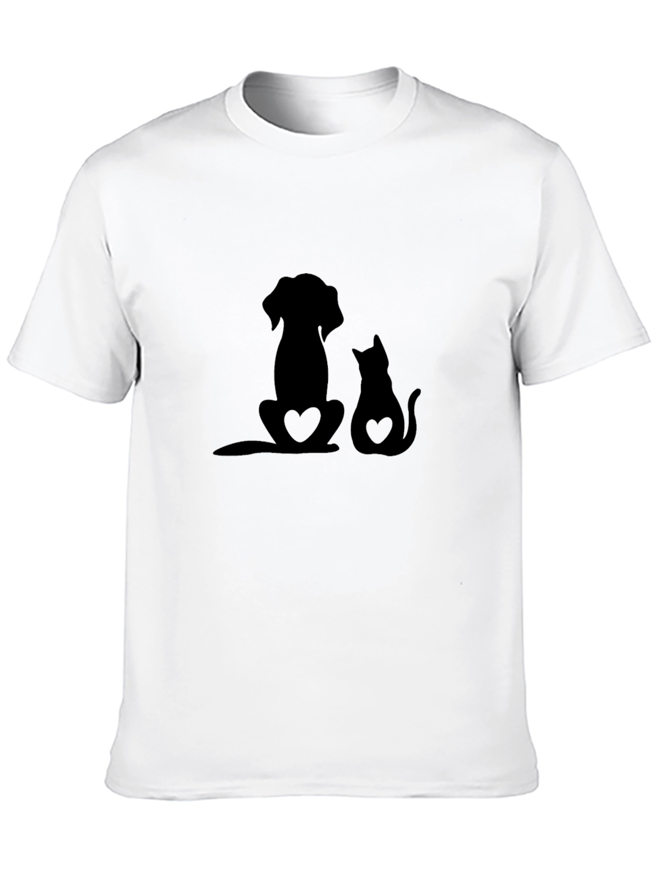 Dog & Cat Love Black T-Shirt