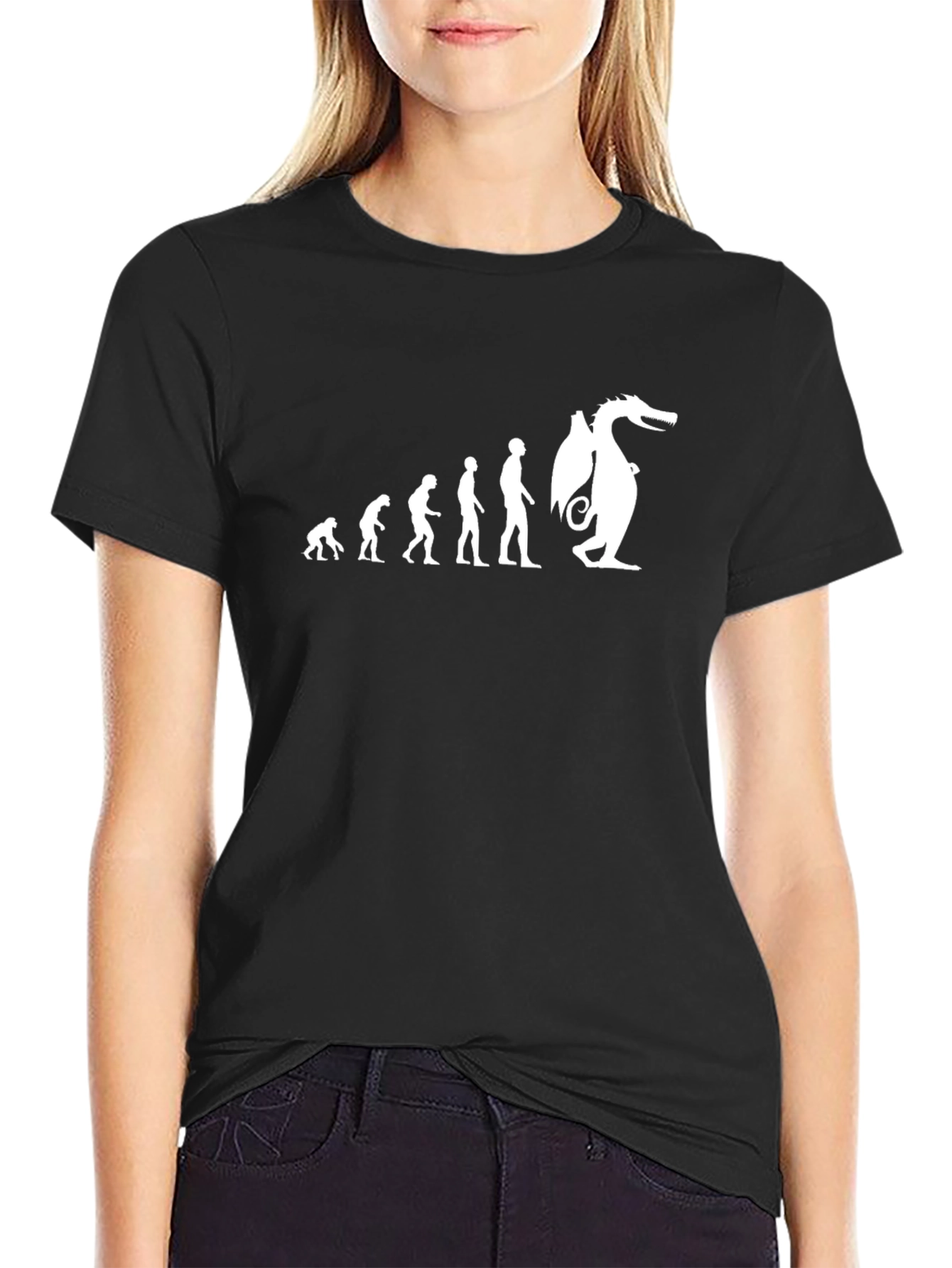 Evolution to Dragon Graphic Tee - Mens Black T-Shirt