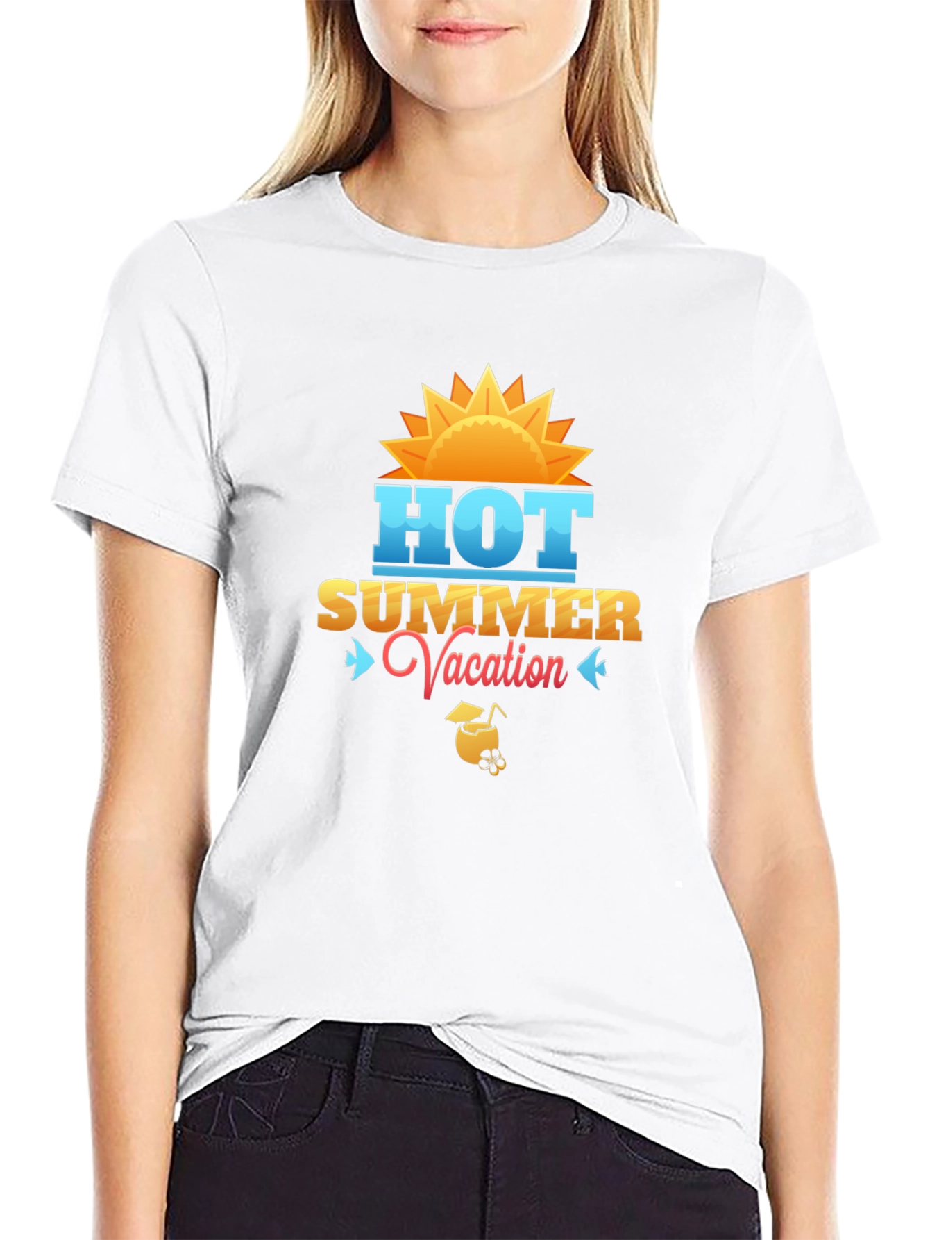 Hot Summer Vacation Black T-Shirt