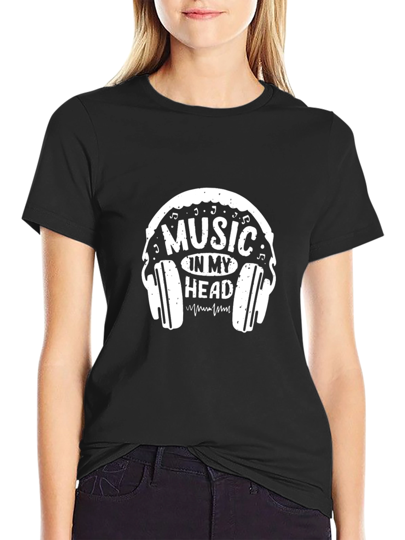 Music In My Head Graphic Tee - Black