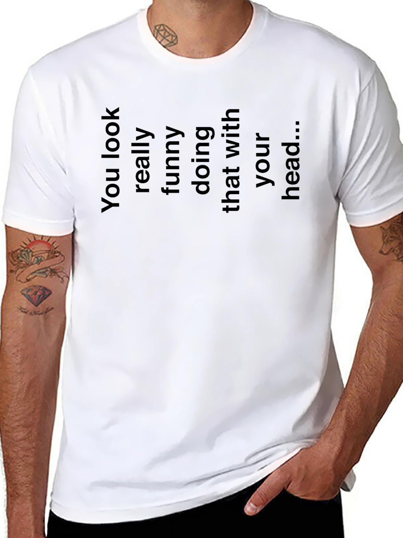 Humorous Black T-Shirt: You Look Funny