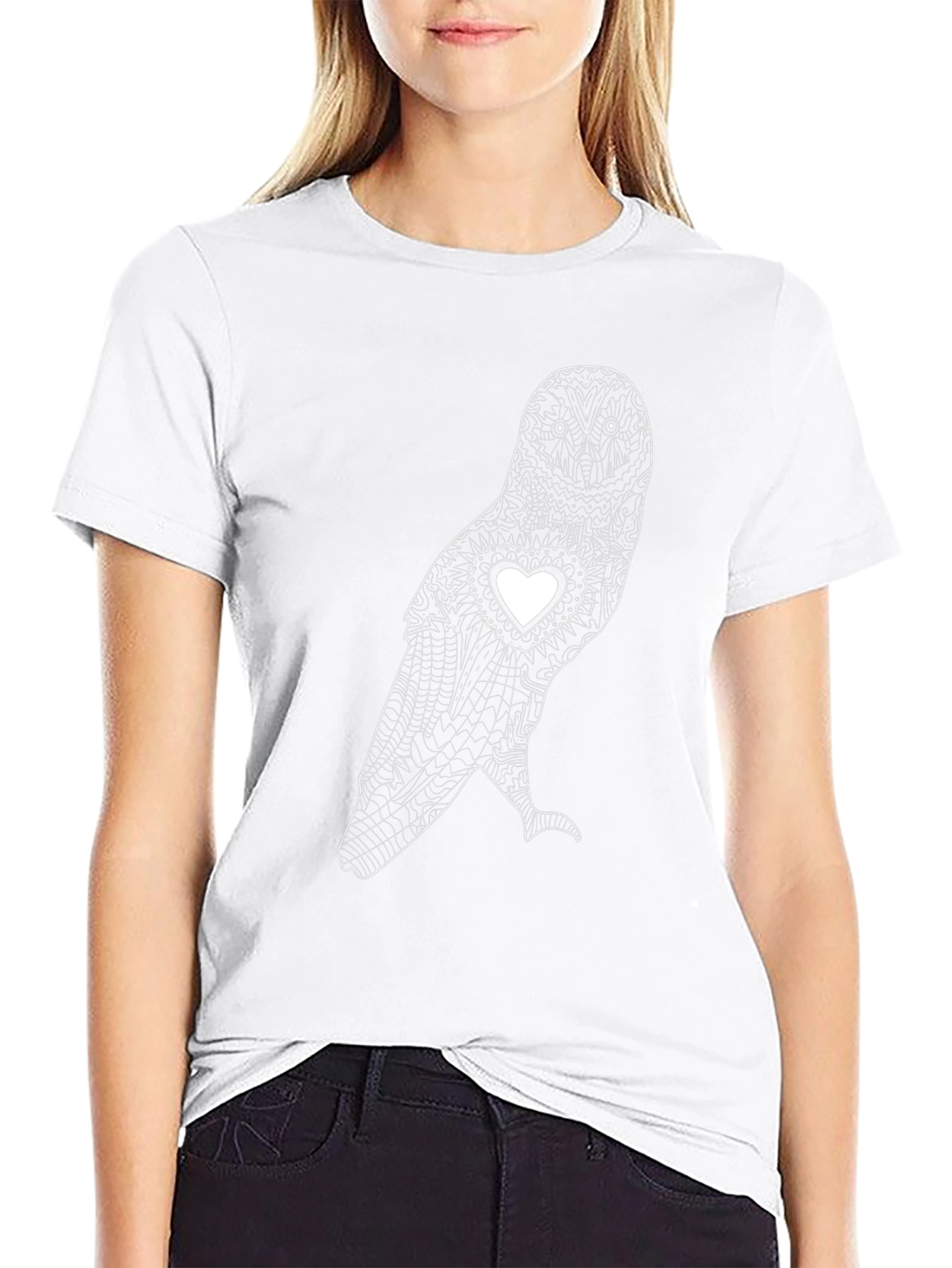 Heart Owl Graphic Tee - Unisex Black T-Shirt