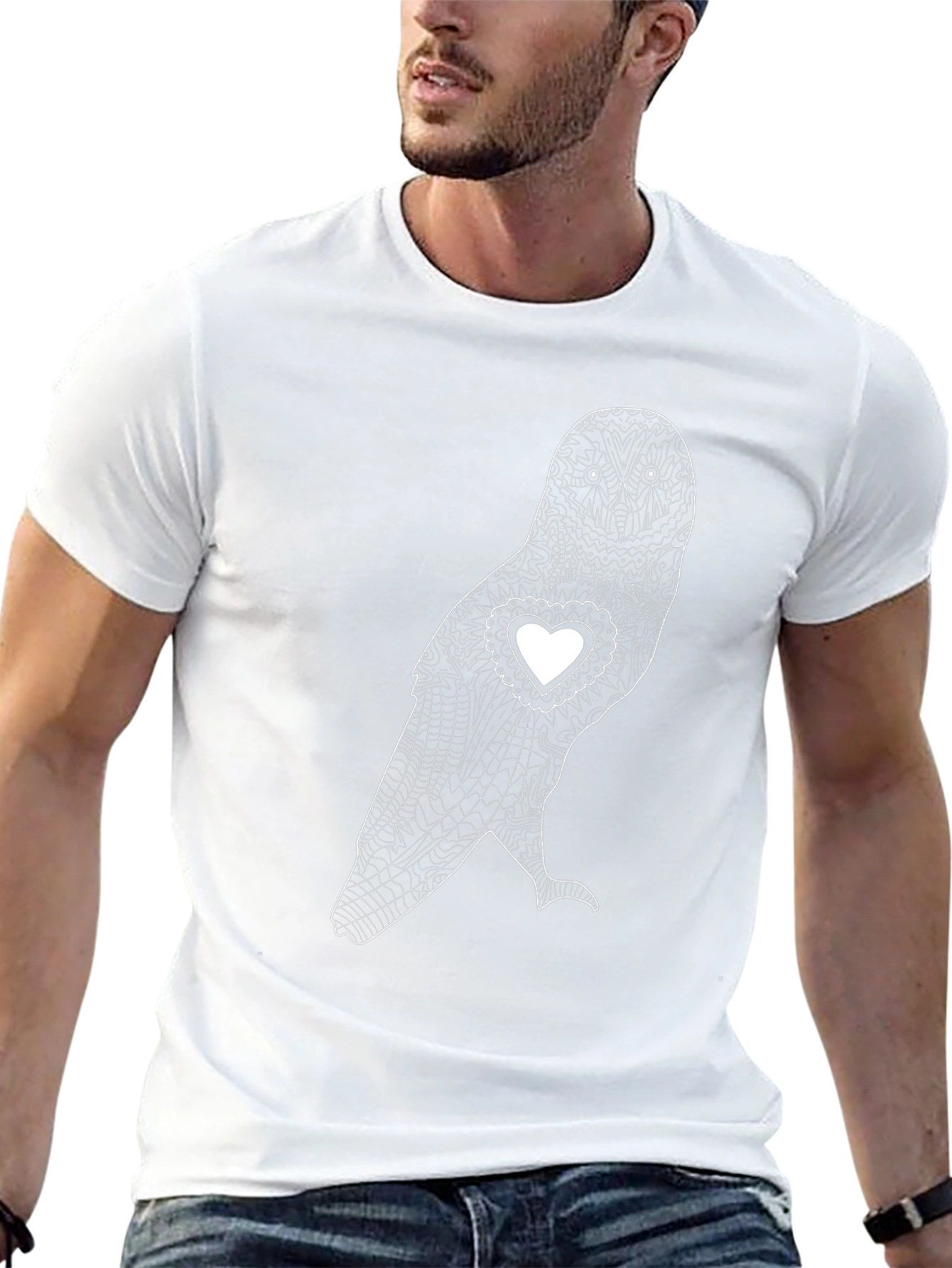 Heart Owl Graphic Tee - Unisex Black T-Shirt
