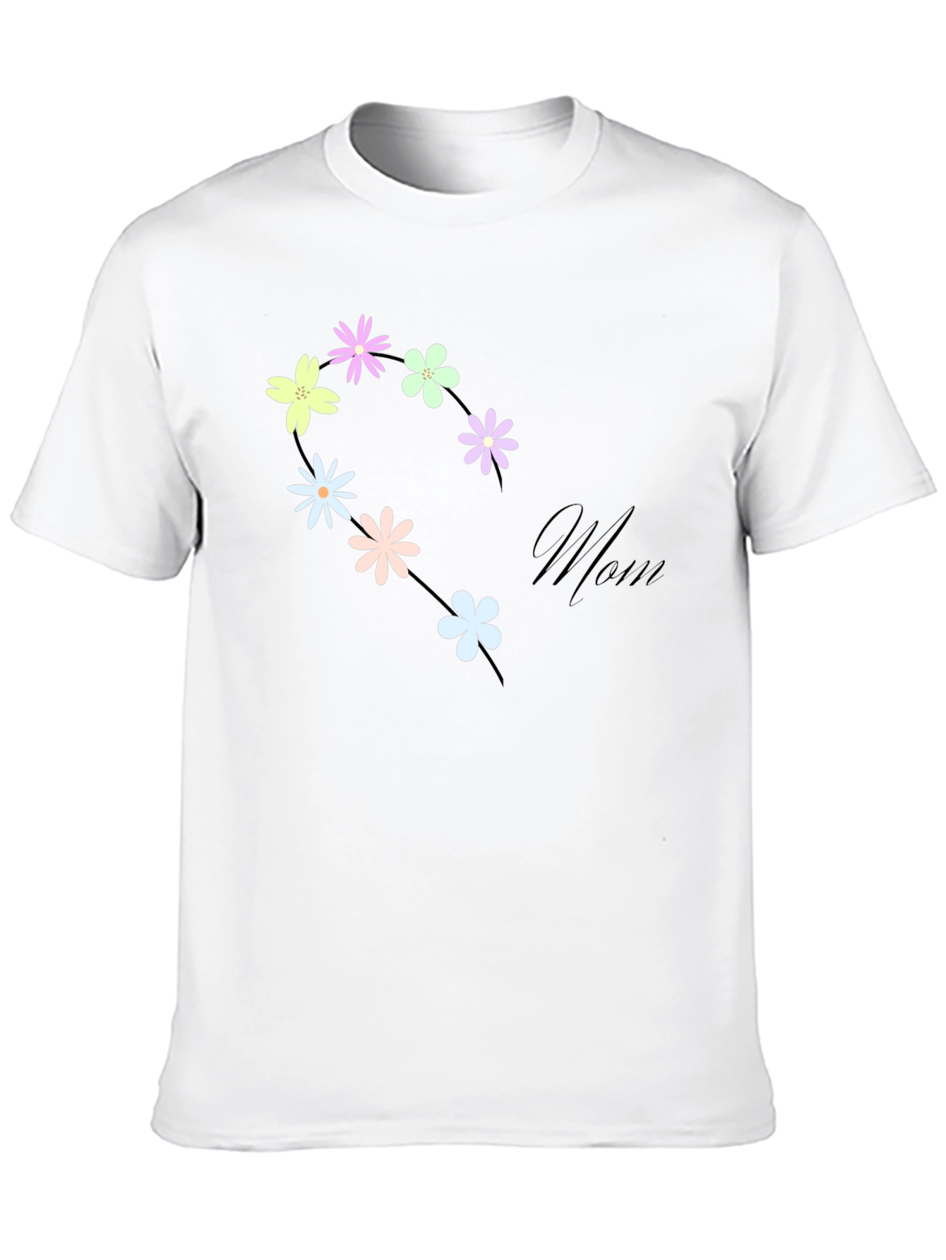 Floral Mom T-Shirt - Black