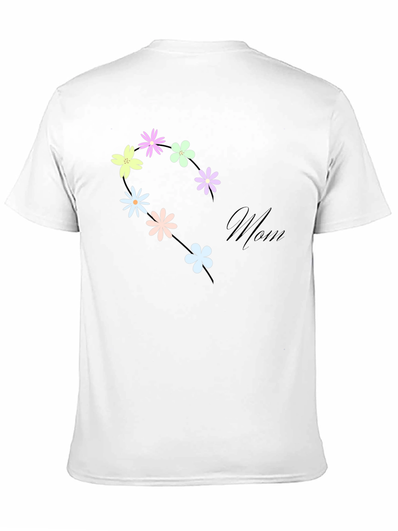 Floral Mom T-Shirt - Black