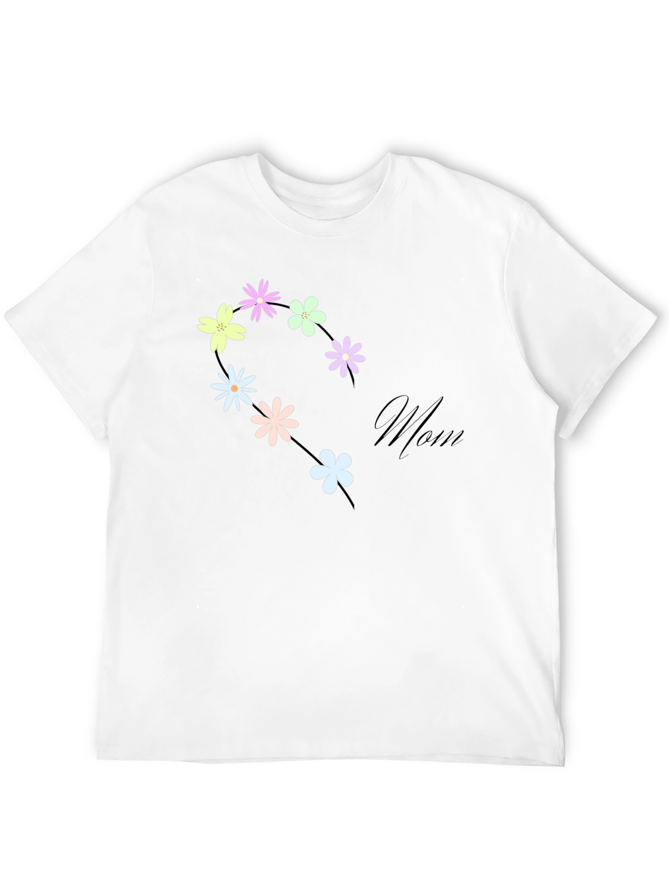 Floral Mom T-Shirt - Black