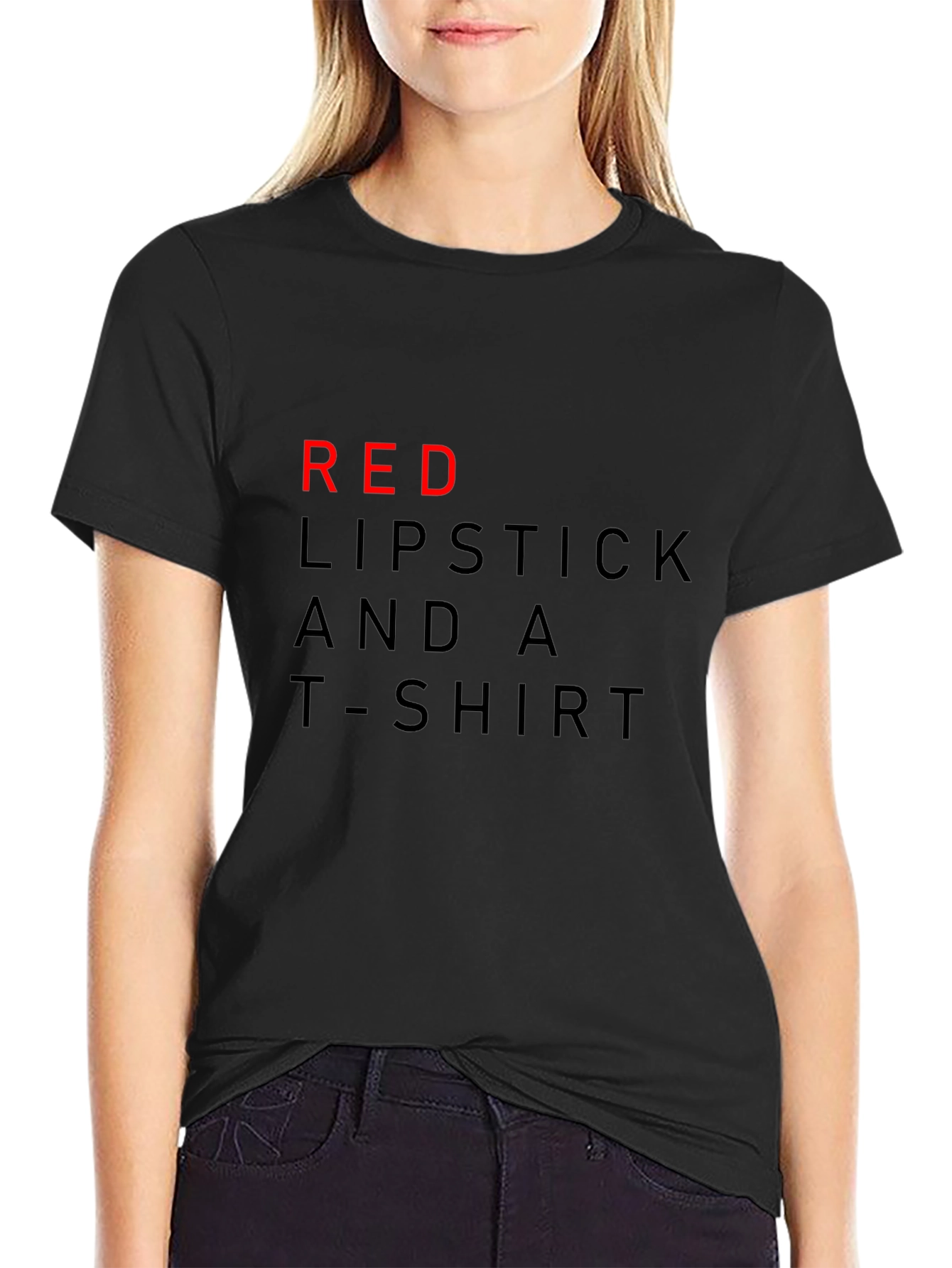 Red Lipstick and a T-Shirt Graphic Tee