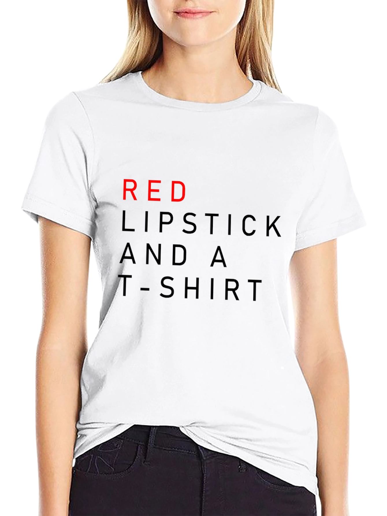 Red Lipstick and a T-Shirt Graphic Tee