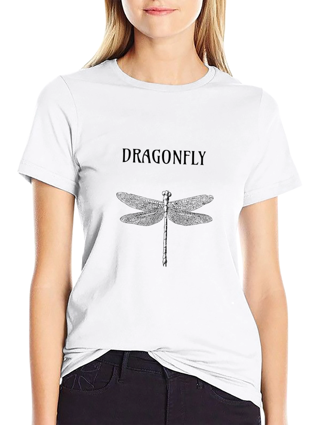 Dragonfly Graphic Tee - Stylish Black T-Shirt