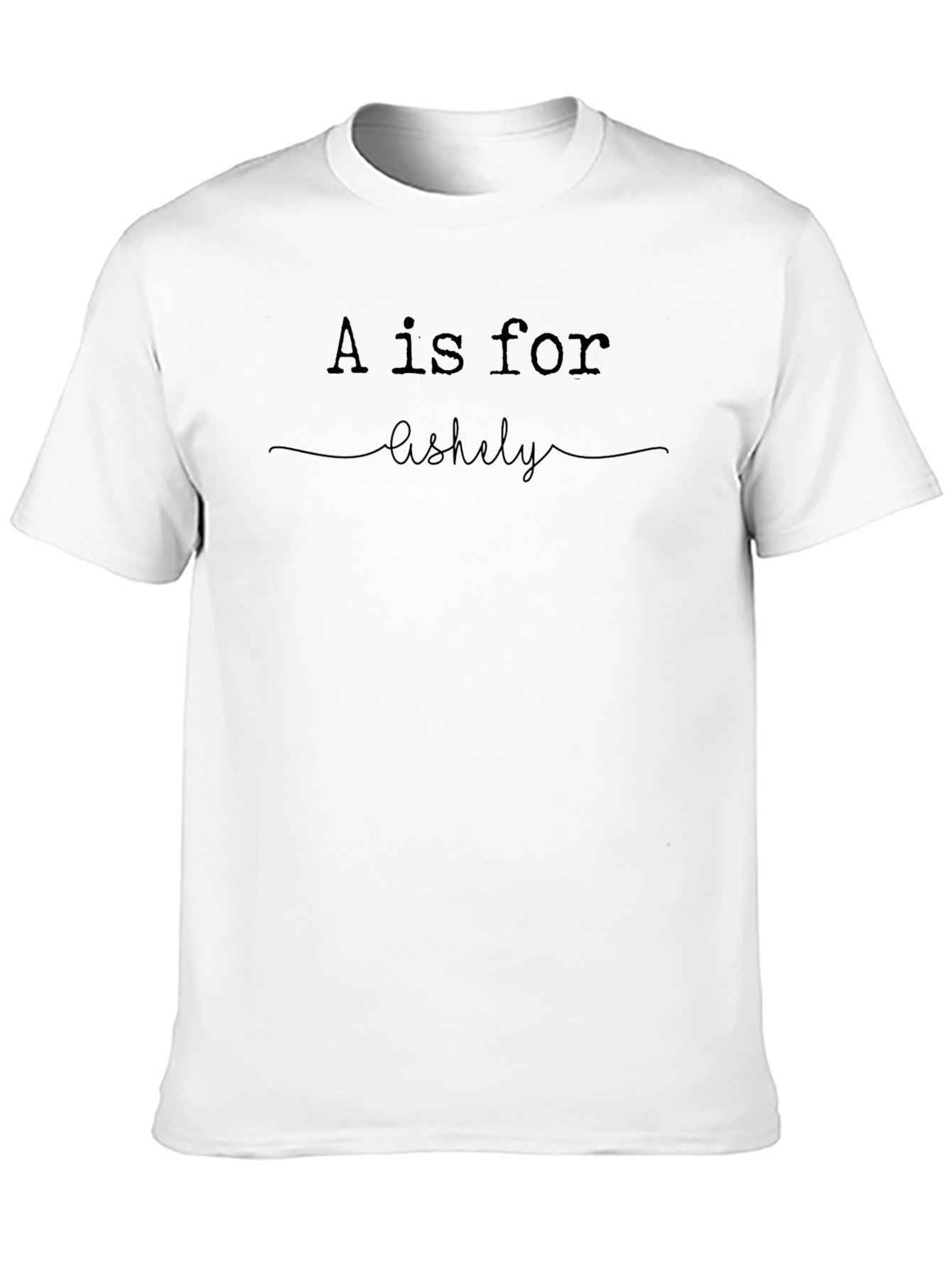 Personalized A is for Ashly Black T-Shirt