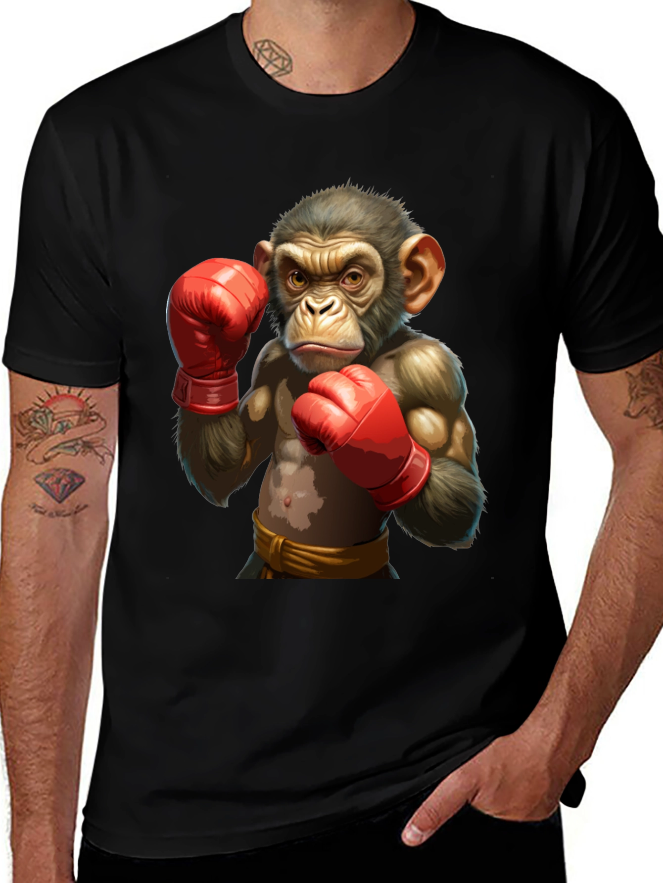 Boxing Monkey Graphic T-Shirt