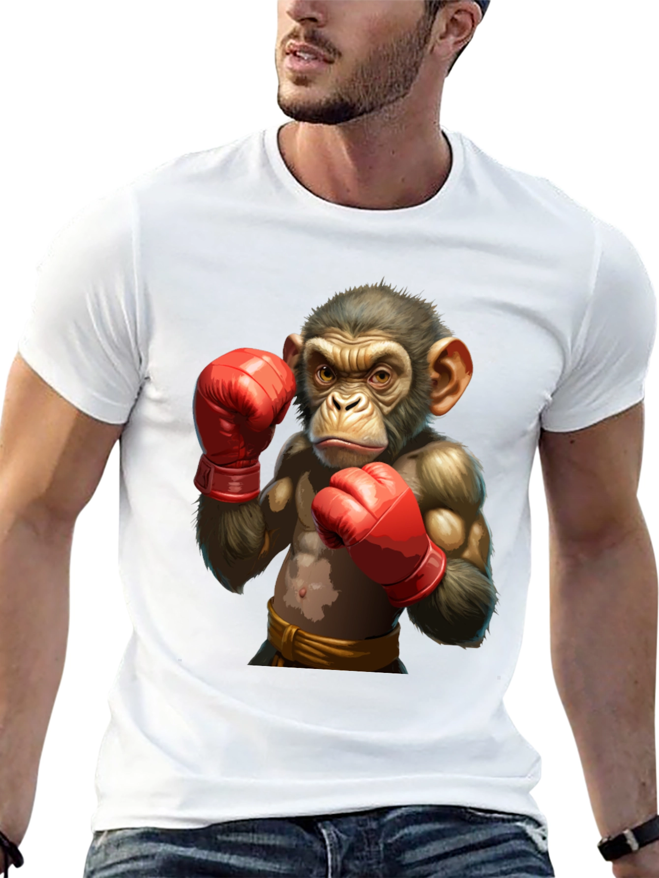 Boxing Monkey Graphic T-Shirt
