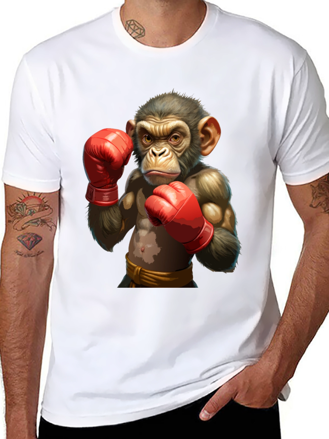 Boxing Monkey Graphic T-Shirt