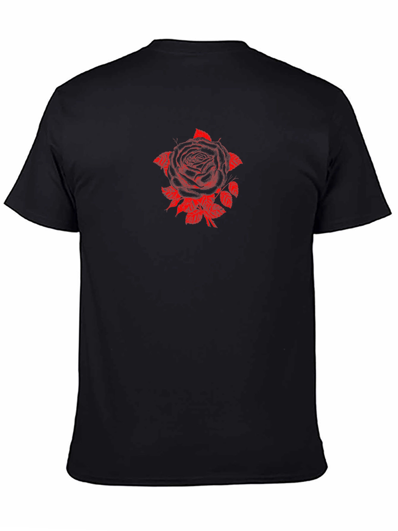 Rose Graphic Print T-Shirt - Black