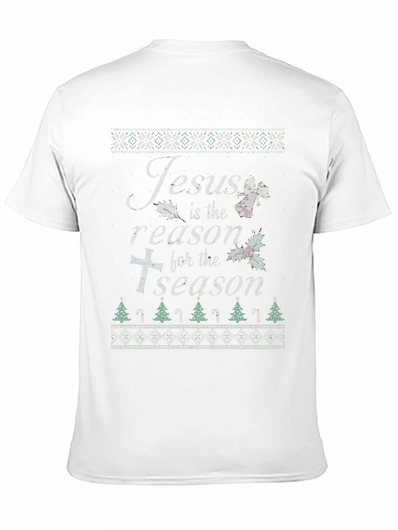 Ugly Christmas Sweater Style Jesus is the Reason T-Shirt