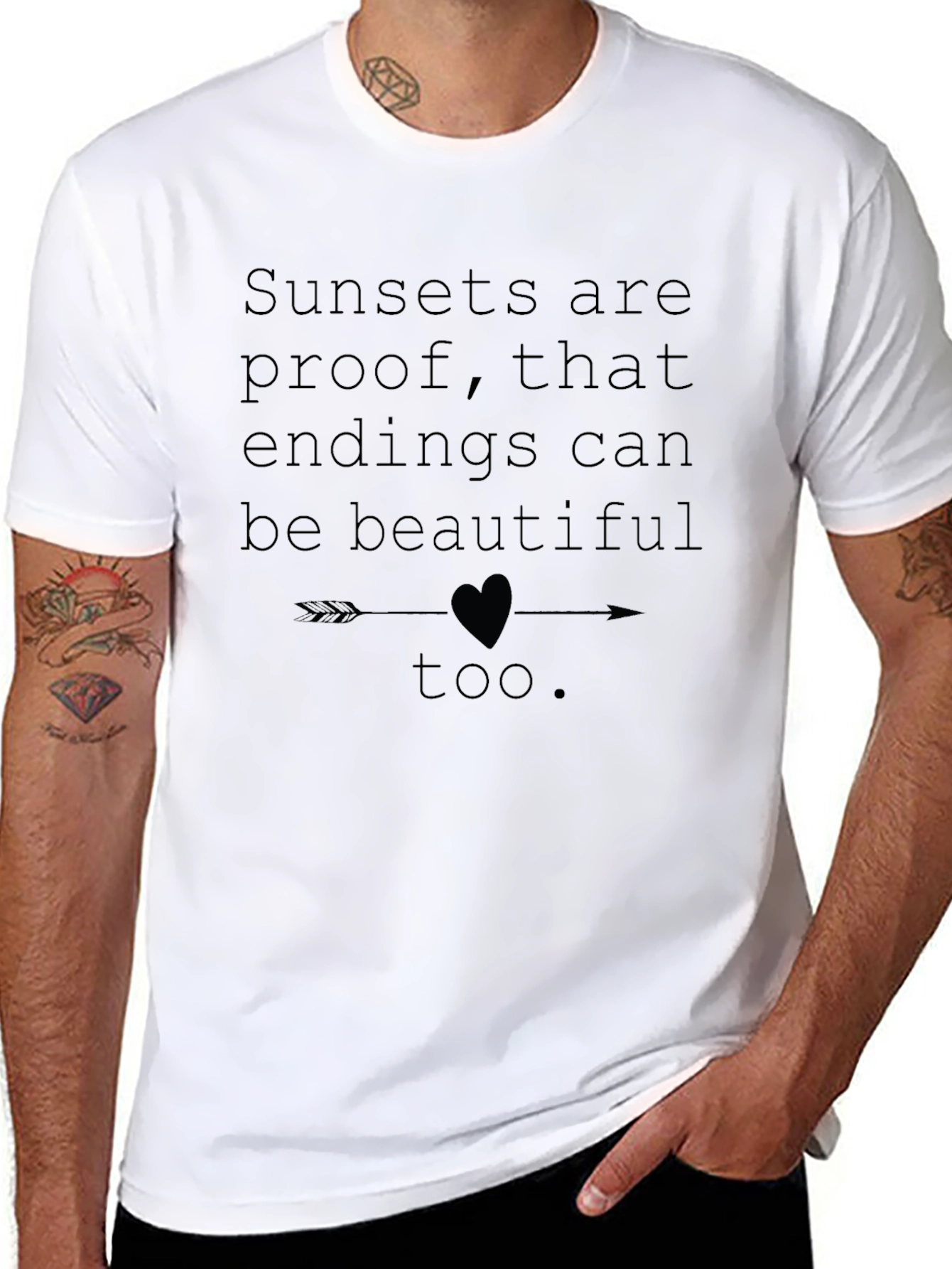 Inspirational Sunset T-Shirt - Beautiful Endings Design
