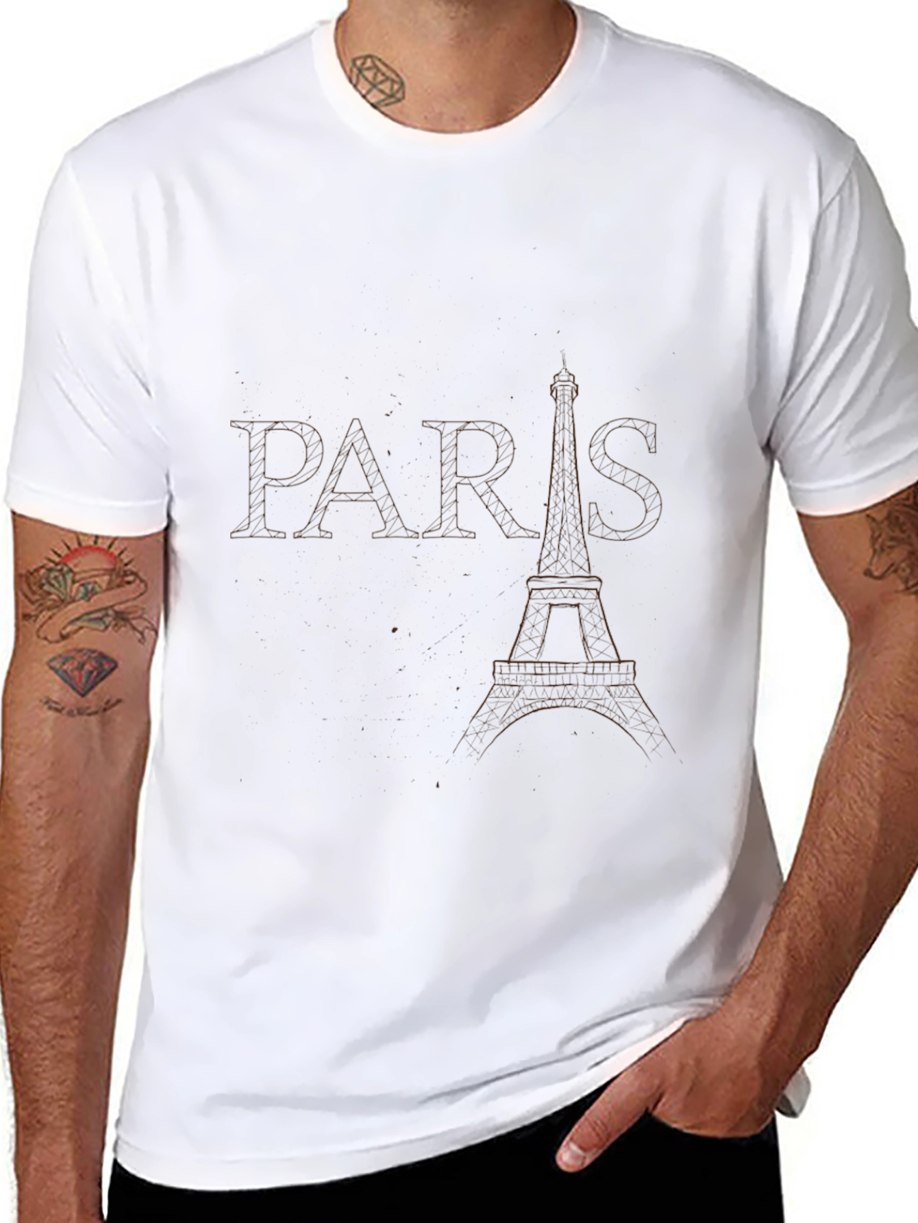 Paris Eiffel Tower Black Graphic Tee