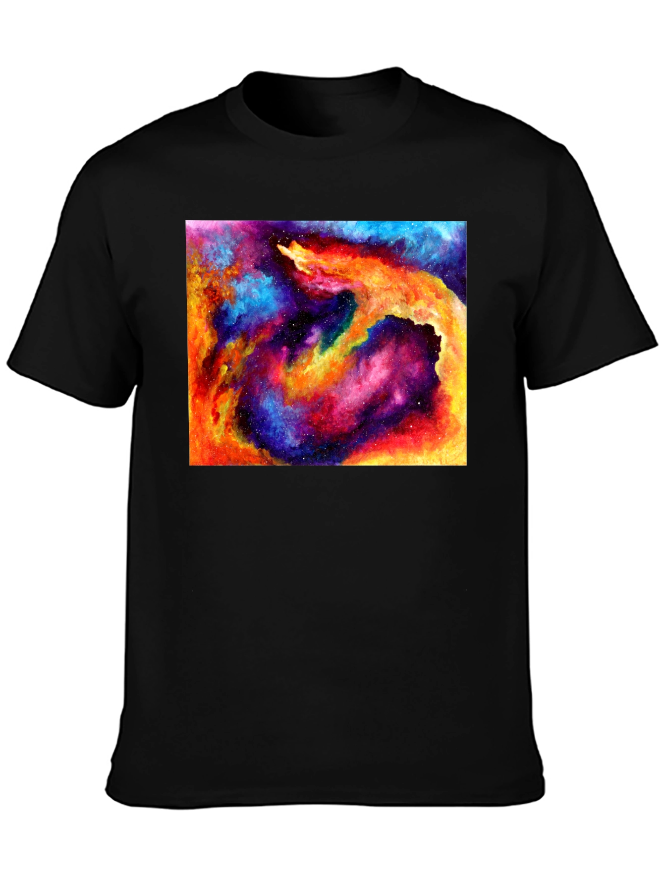 Galaxy Nebula Print T-Shirt - Cosmic Style