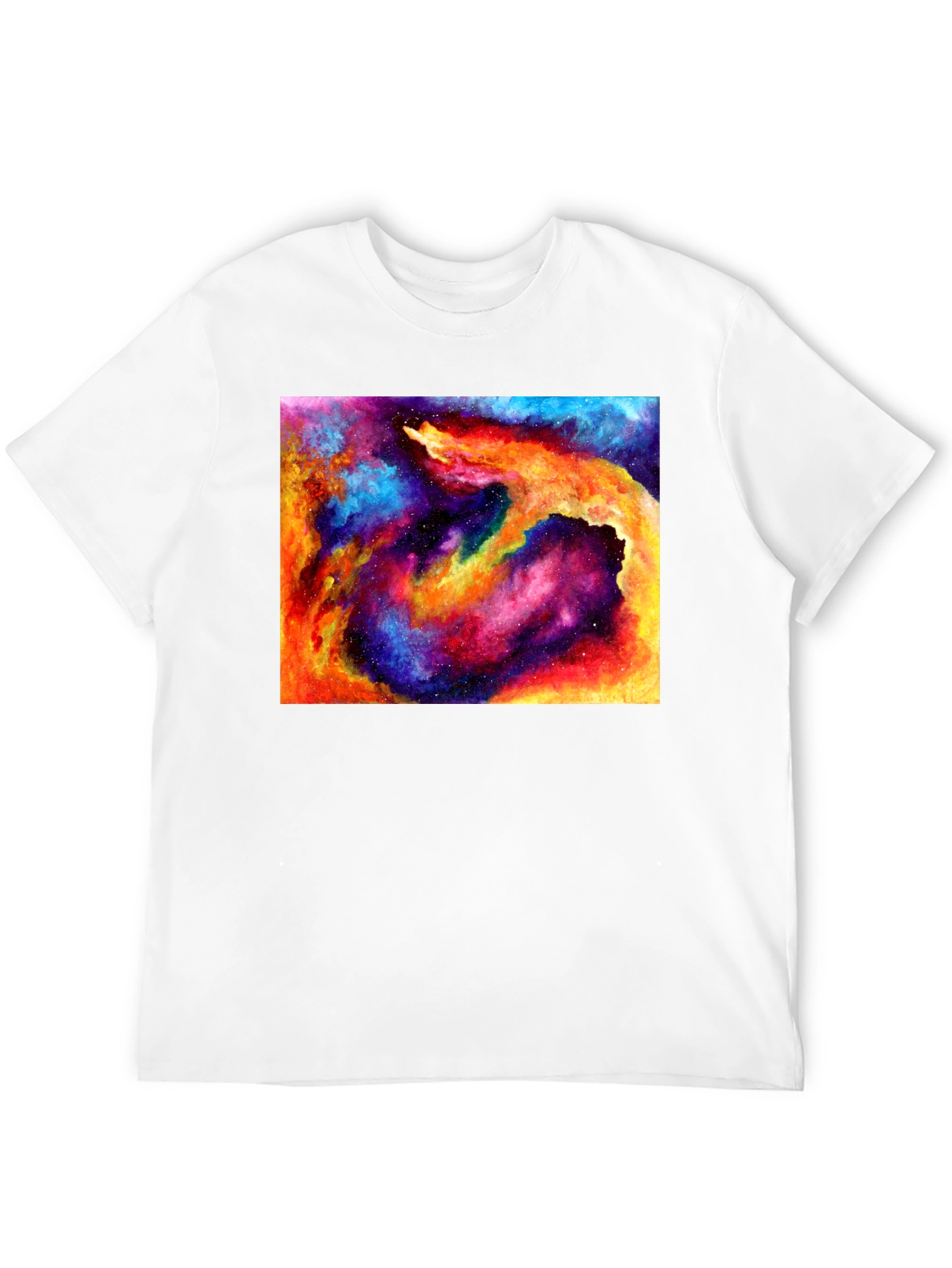 Galaxy Nebula Print T-Shirt - Cosmic Style