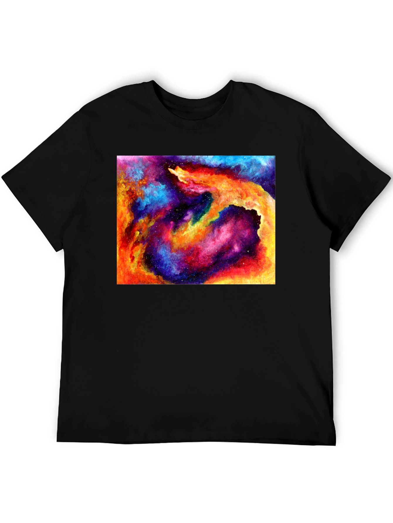 Galaxy Nebula Print T-Shirt - Cosmic Style