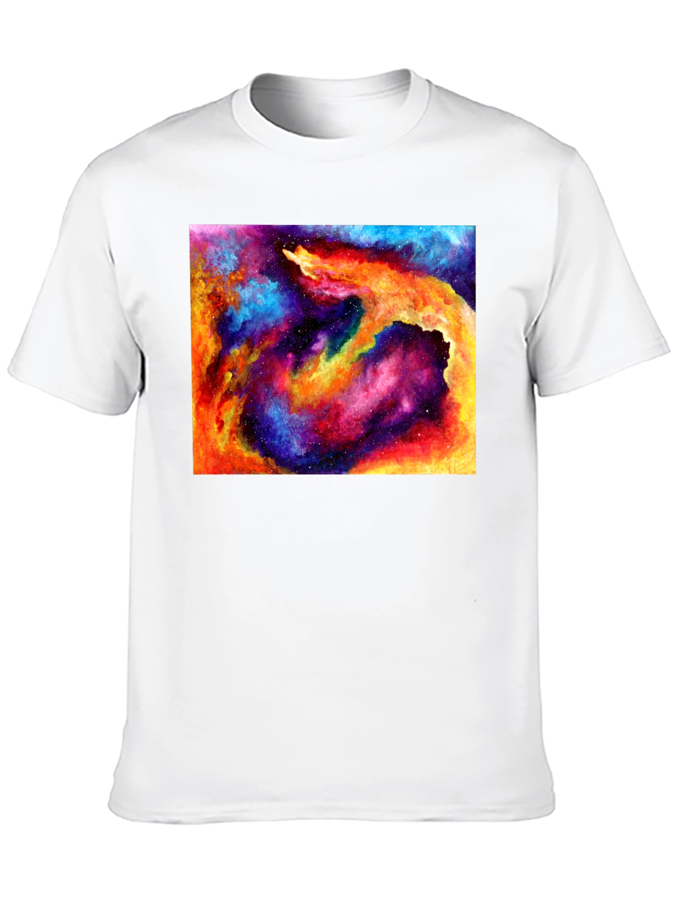Galaxy Nebula Print T-Shirt - Cosmic Style