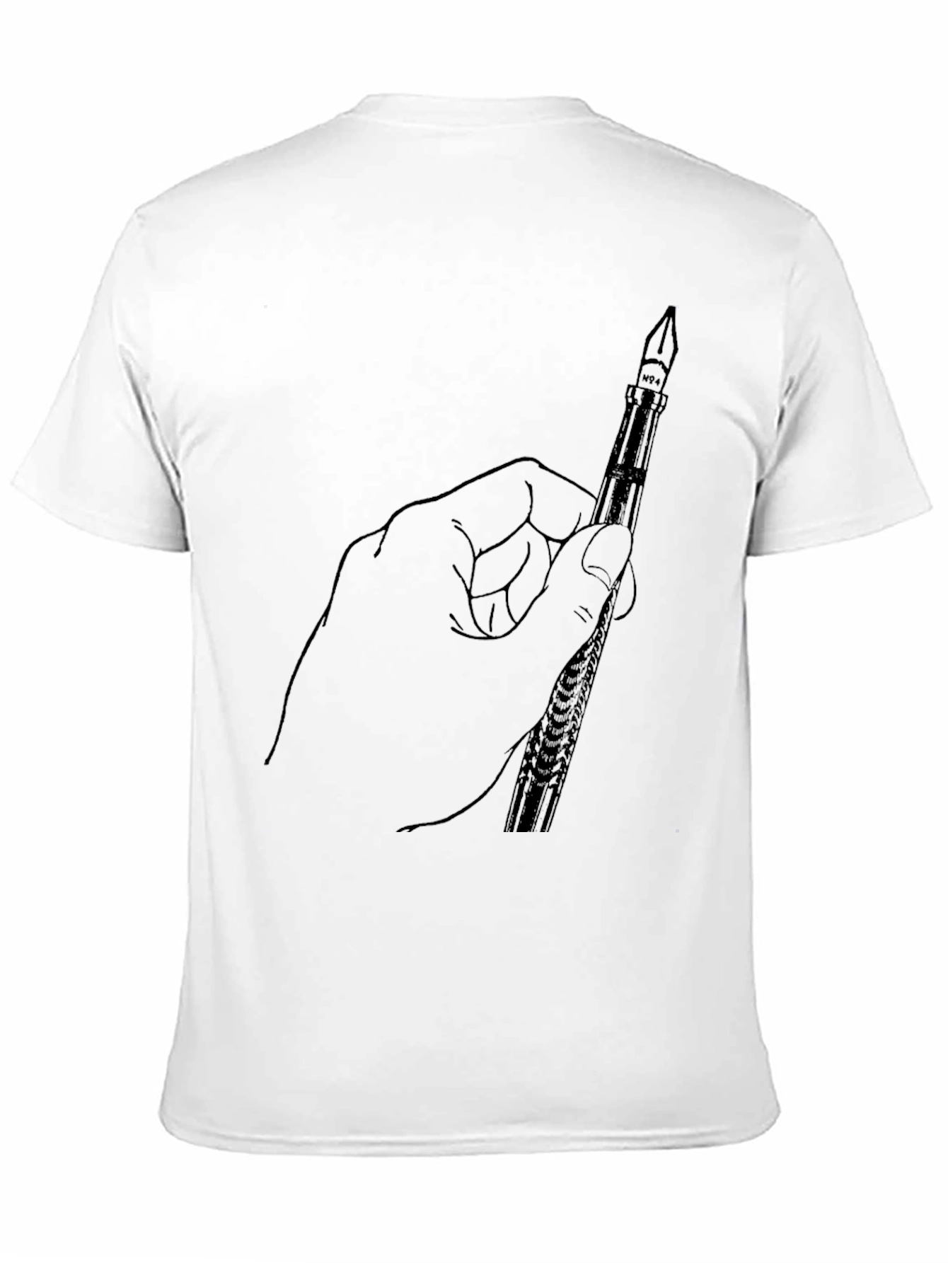 Hand Holding Pen Graphic Tee - Black