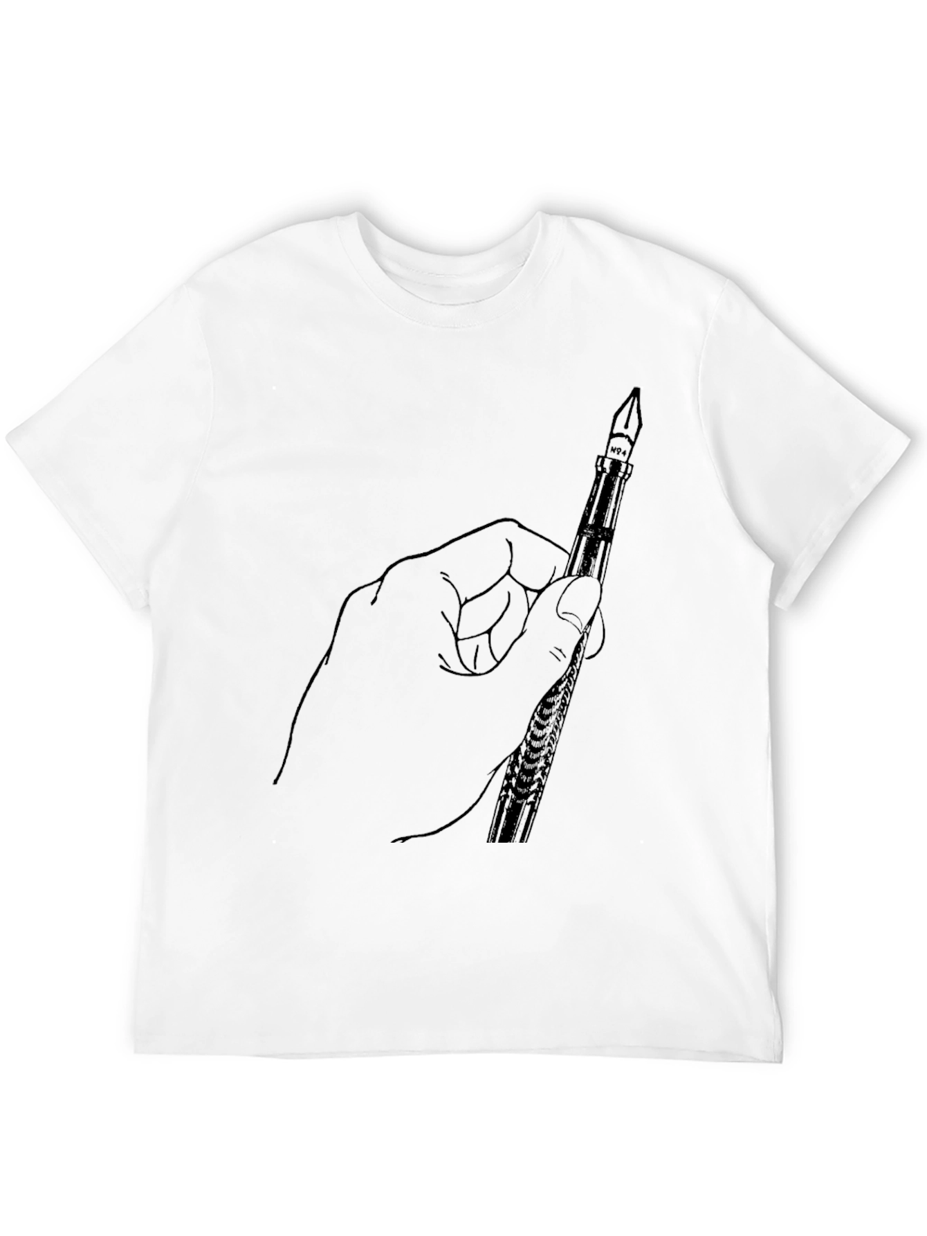 Hand Holding Pen Graphic Tee - Black