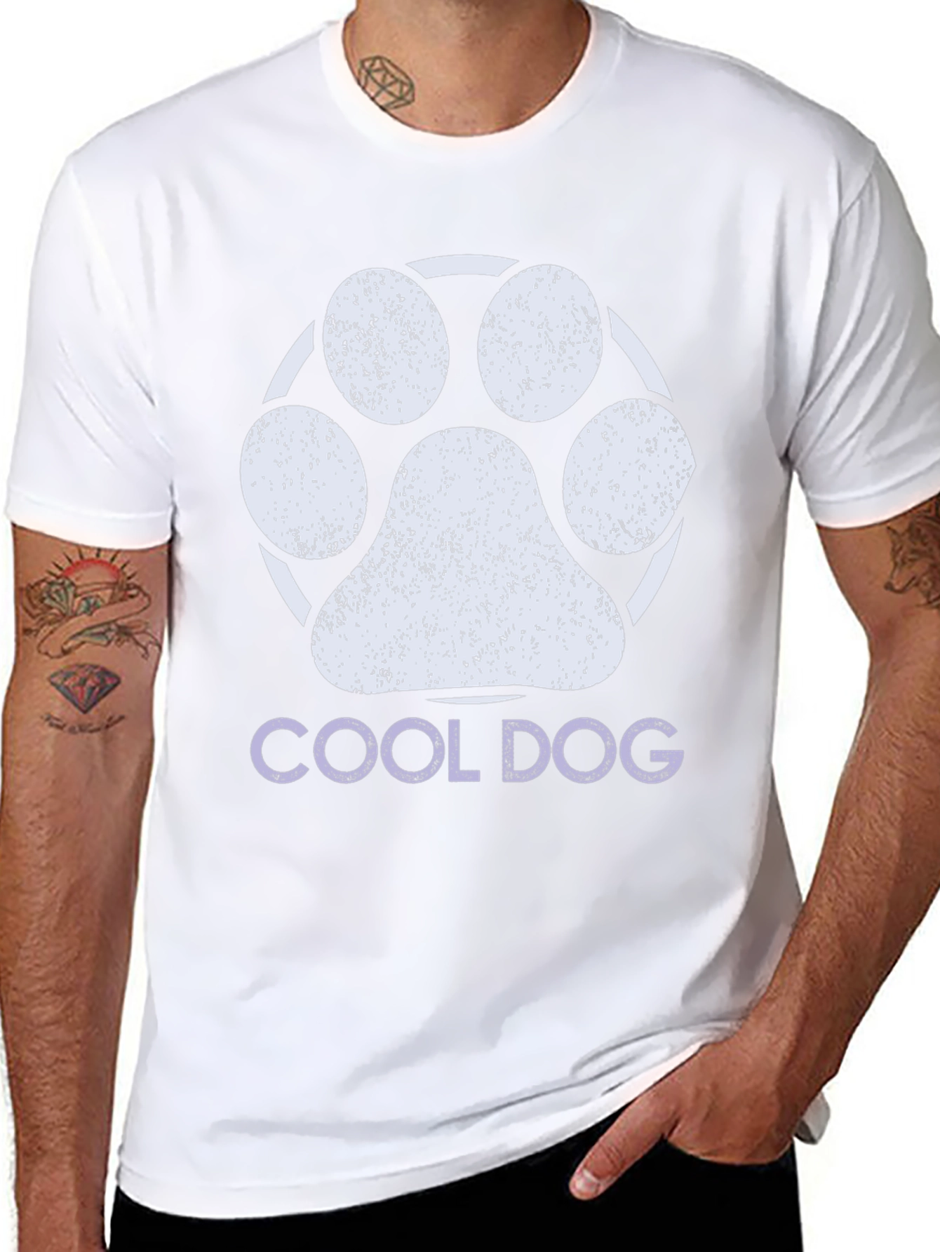 Cool Dog Paw Print Graphic Tee