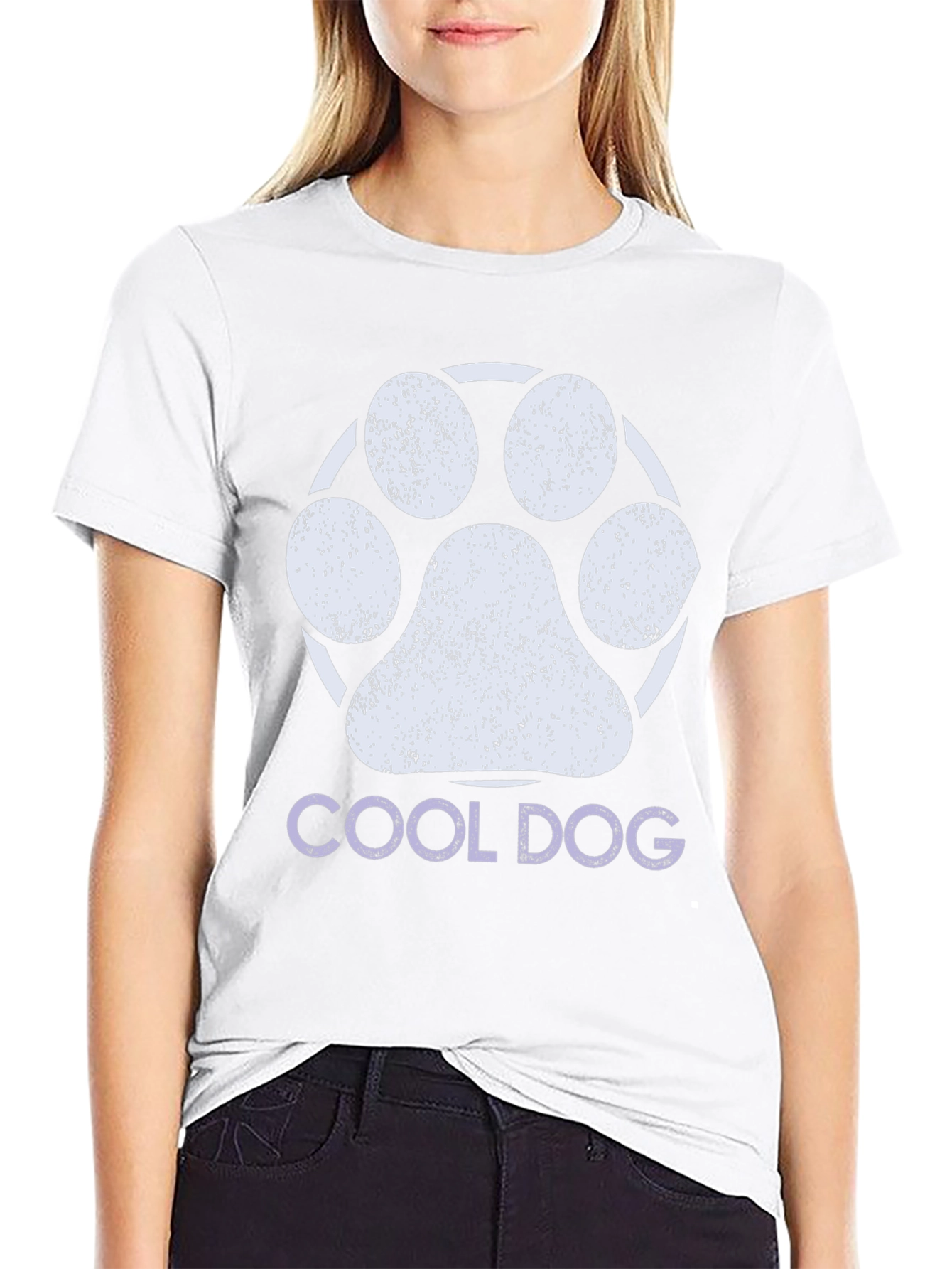 Cool Dog Paw Print Graphic Tee