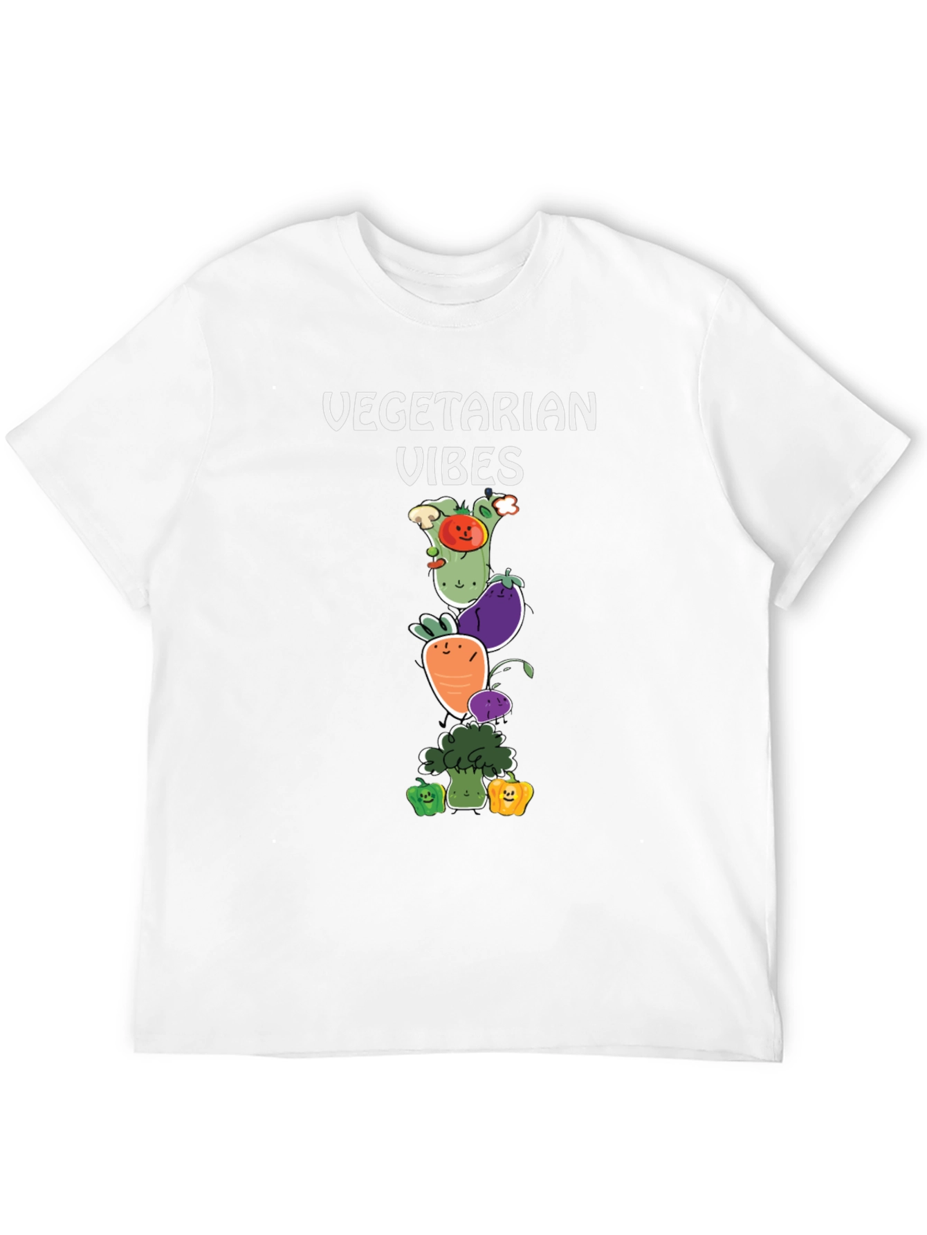 Vegetarian Vibes T-Shirt - Cute Vegetable Graphic Tee