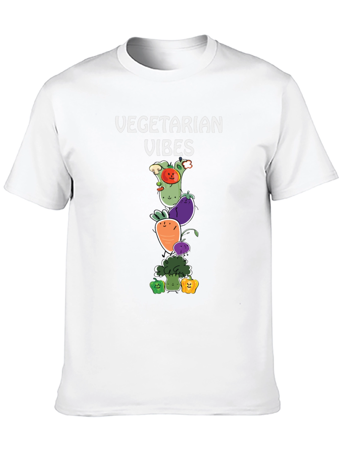 Vegetarian Vibes T-Shirt - Cute Vegetable Graphic Tee