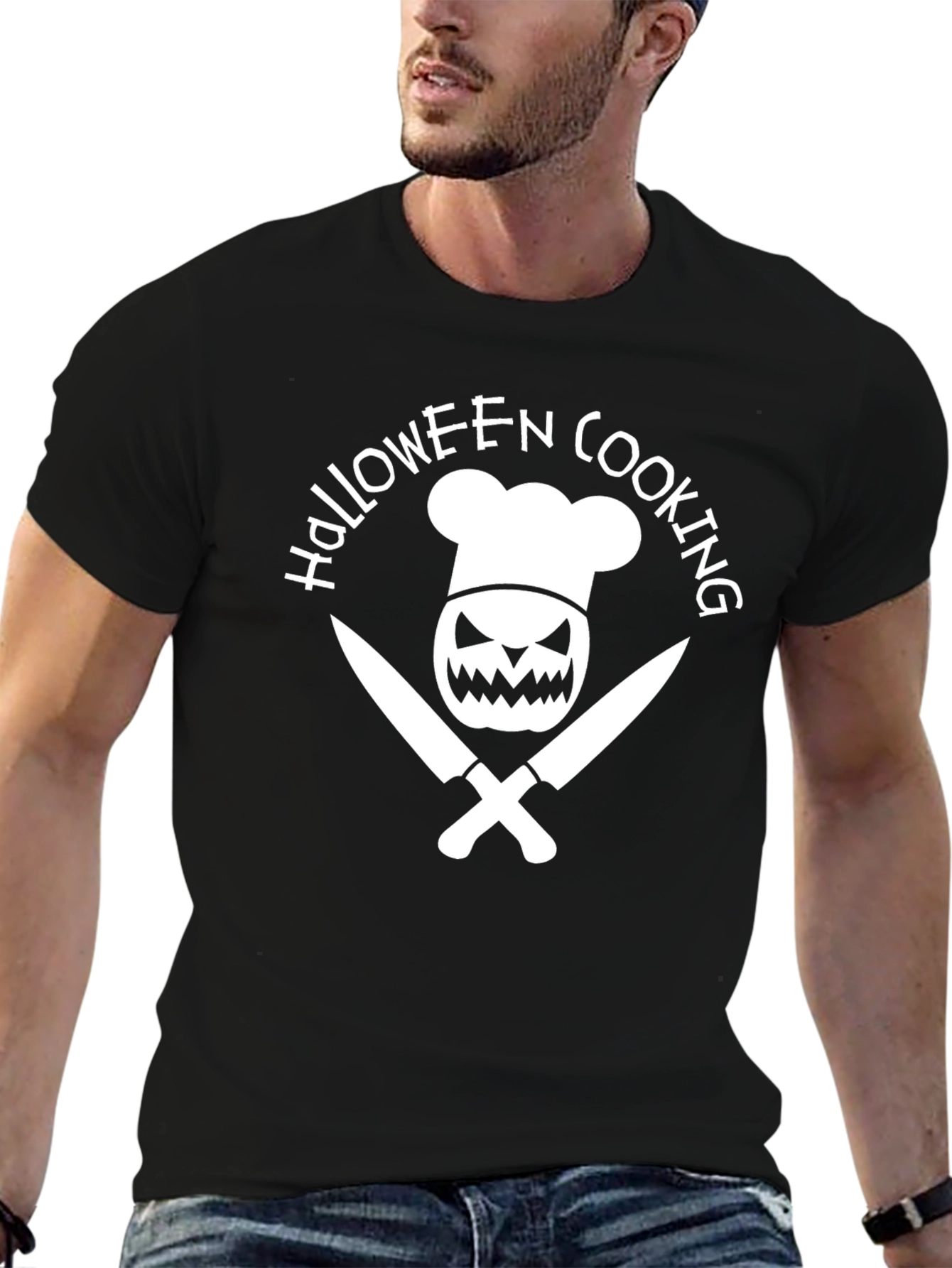Halloween Cooking Graphic Tee - Spooky Chef Design