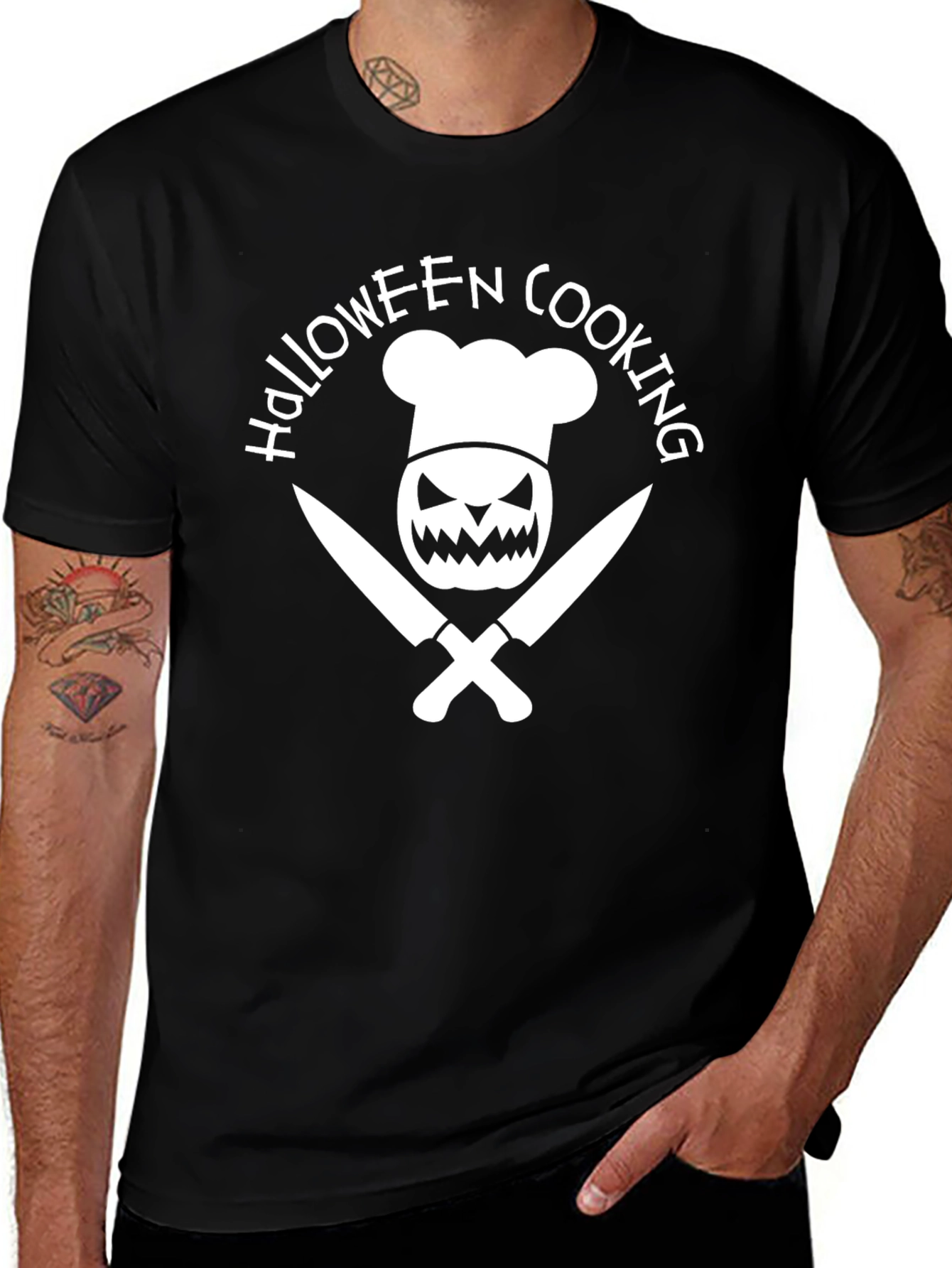 Halloween Cooking Graphic Tee - Spooky Chef Design