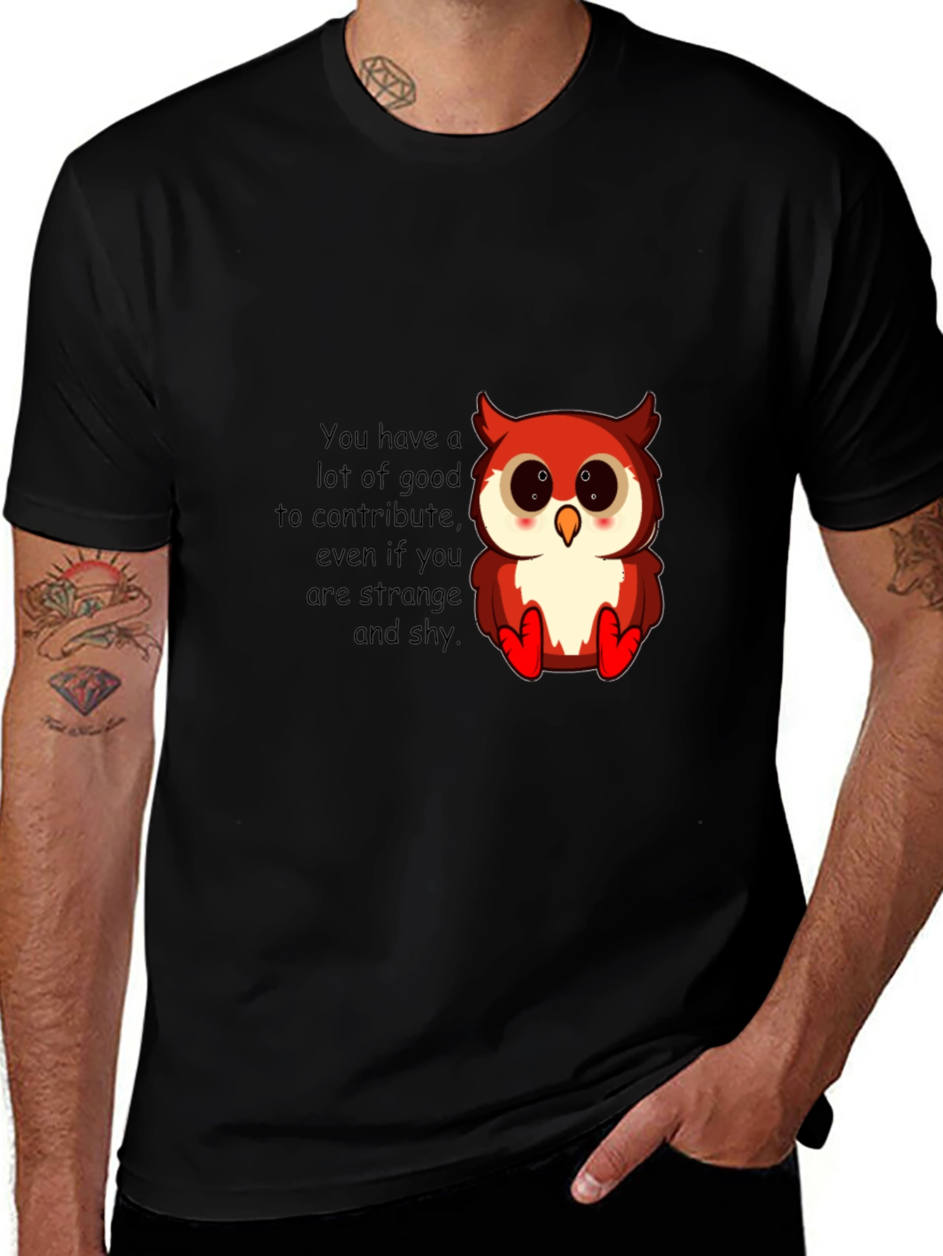 Cute Owl Motivational Graphic T-Shirt