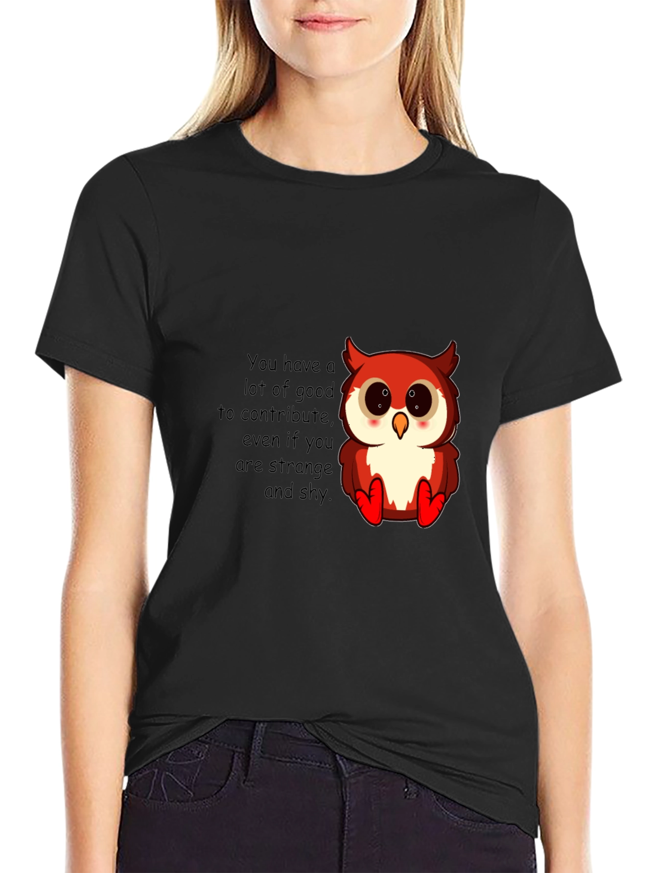Cute Owl Motivational Graphic T-Shirt