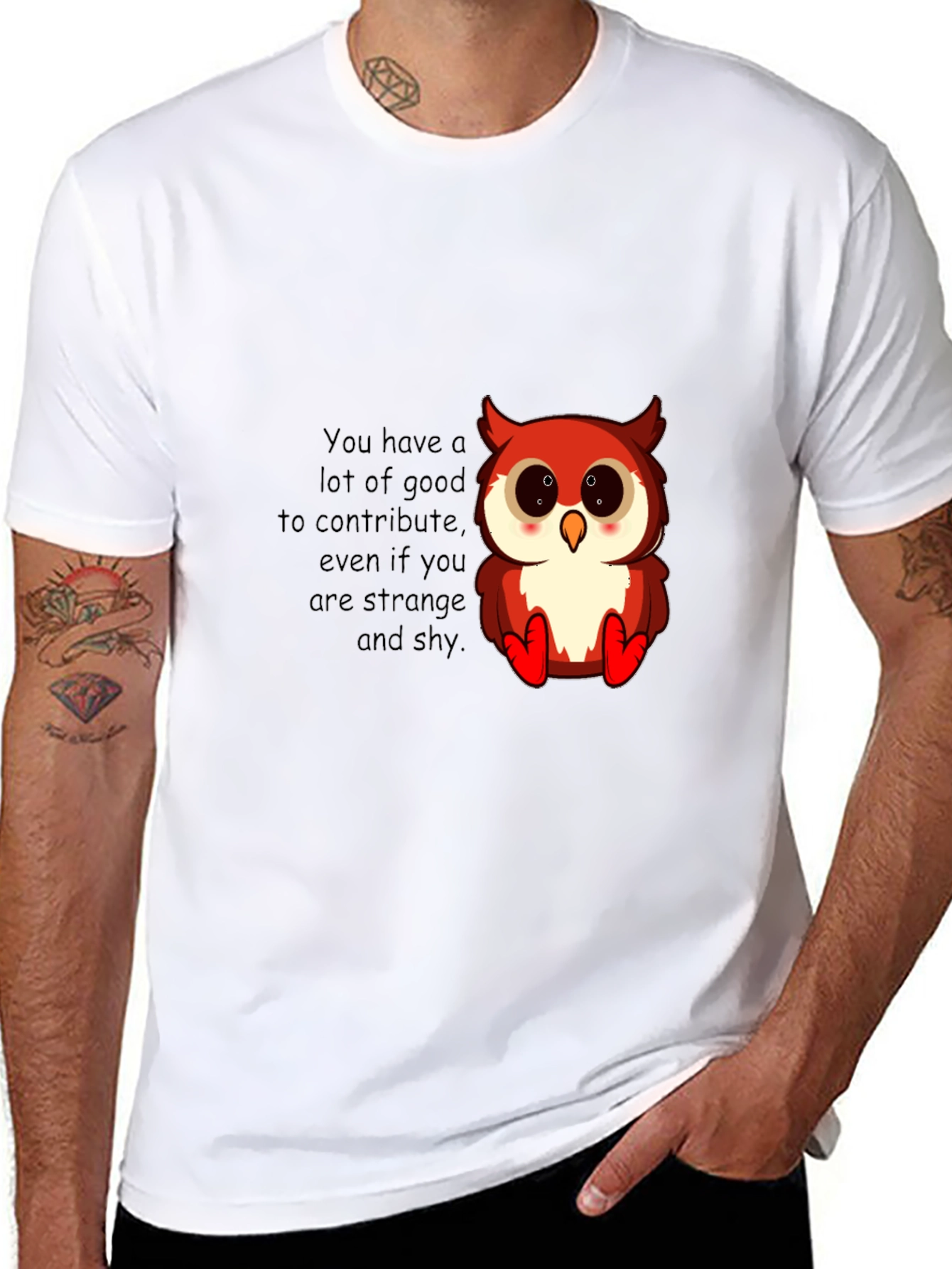 Cute Owl Motivational Graphic T-Shirt