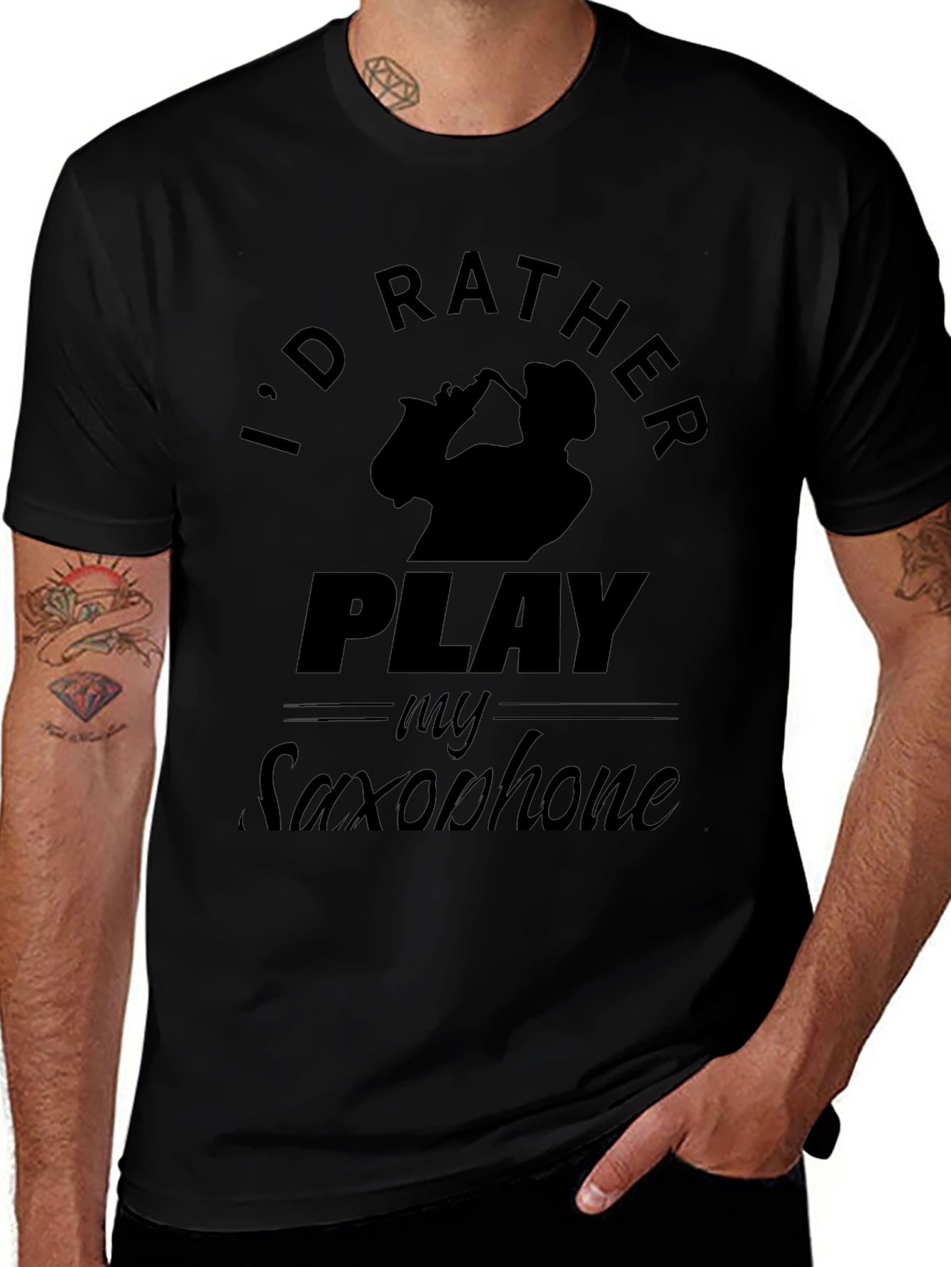 Saxophone Player Graphic T-Shirt - Music Lover Tee