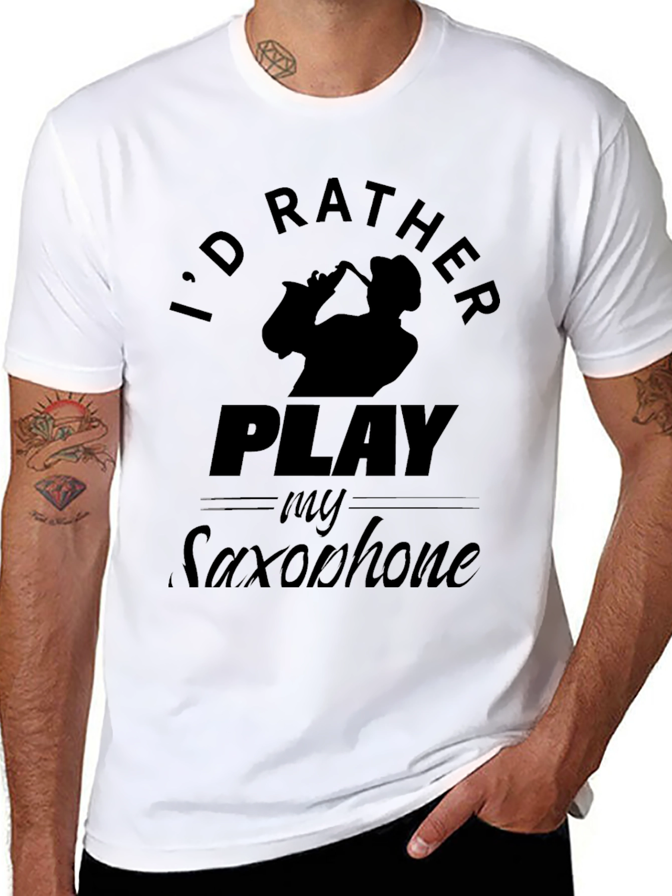 Saxophone Player Graphic T-Shirt - Music Lover Tee