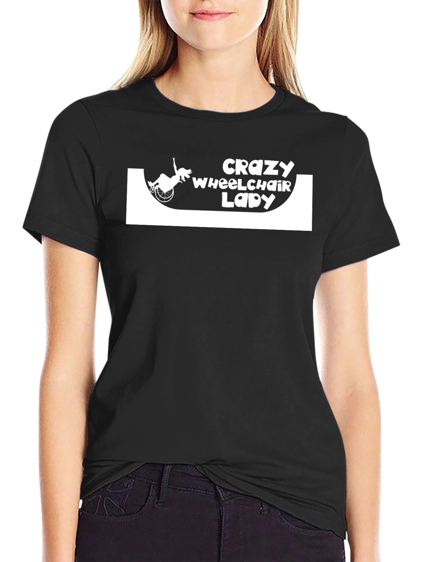 Crazy Wheelchair Lady T-Shirt - Empowering Disability Tee