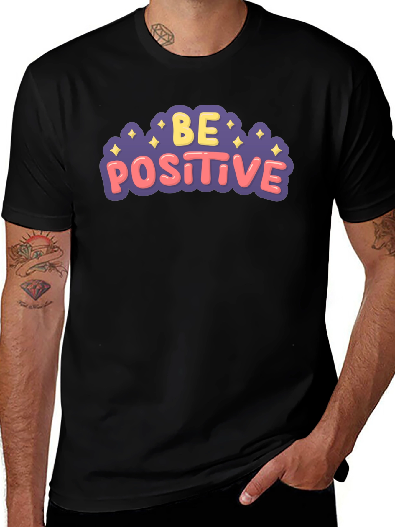 Be Positive Graphic Tee - Mens Comfort