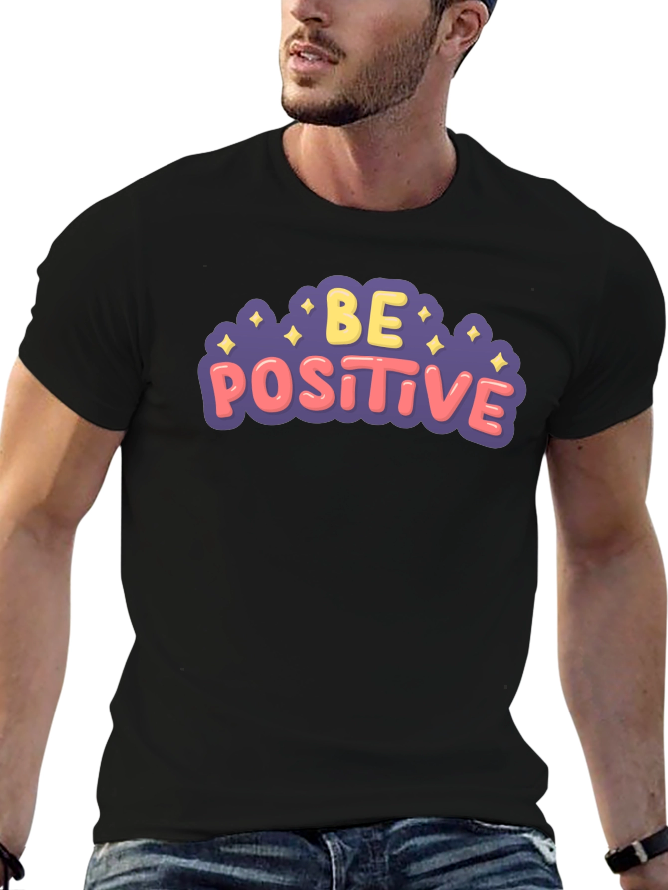 Be Positive Graphic Tee - Mens Comfort