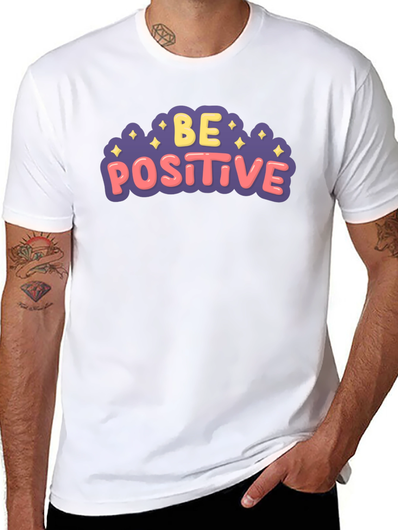 Be Positive Graphic Tee - Mens Comfort